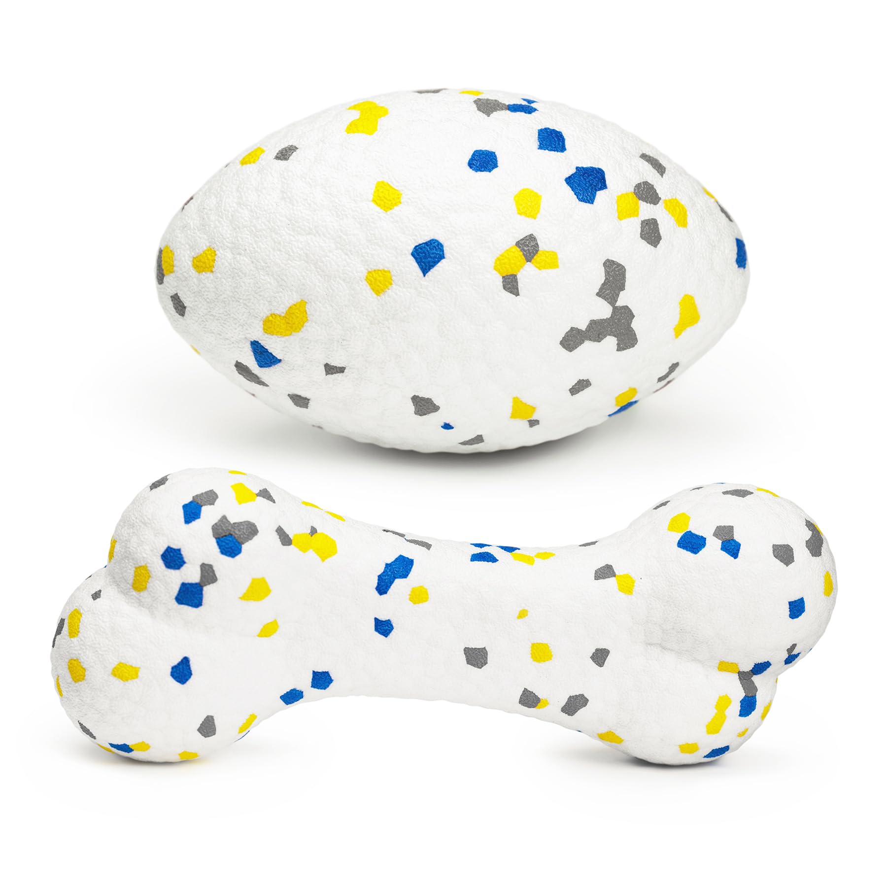 Moonorange 2Pcs Bone Dog Balls+Rugby Dog Toys For Aggressive Chewers, Indestructible Tennis Balls For Dogs (Bone+Rugby)