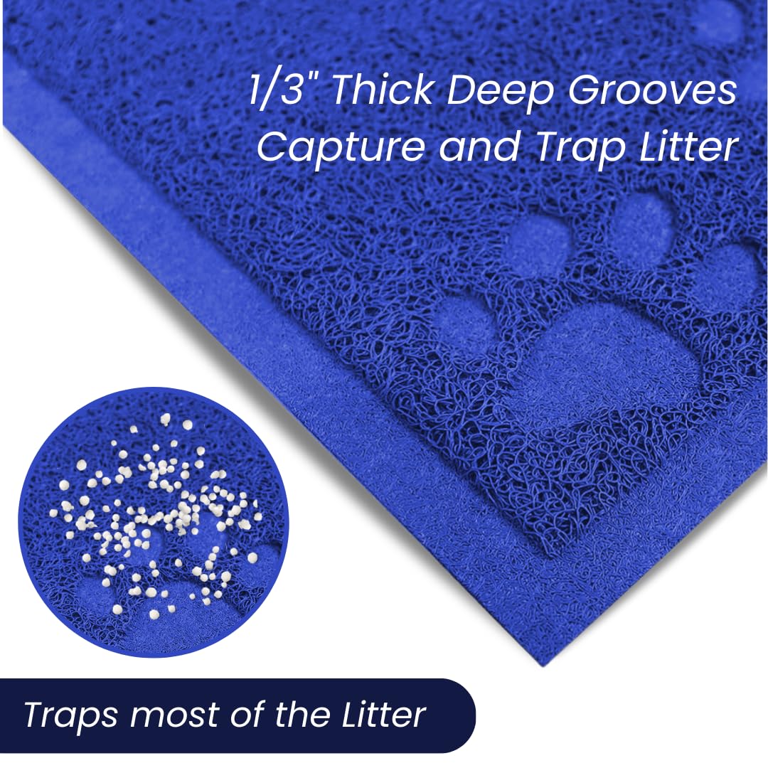 Andalus Jumbo Cat Litter Mat, Pack Of 1 - Waterproof, Non-Slip & Easy To Clean Cat Litter Box Mat For Extra Efficient Pet Litter