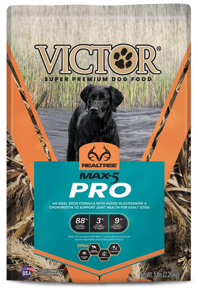 Victor Super Premium Pet Food Realtree - Max-5 Pro, Dry Dog Food, 5-lb Bag, Camo