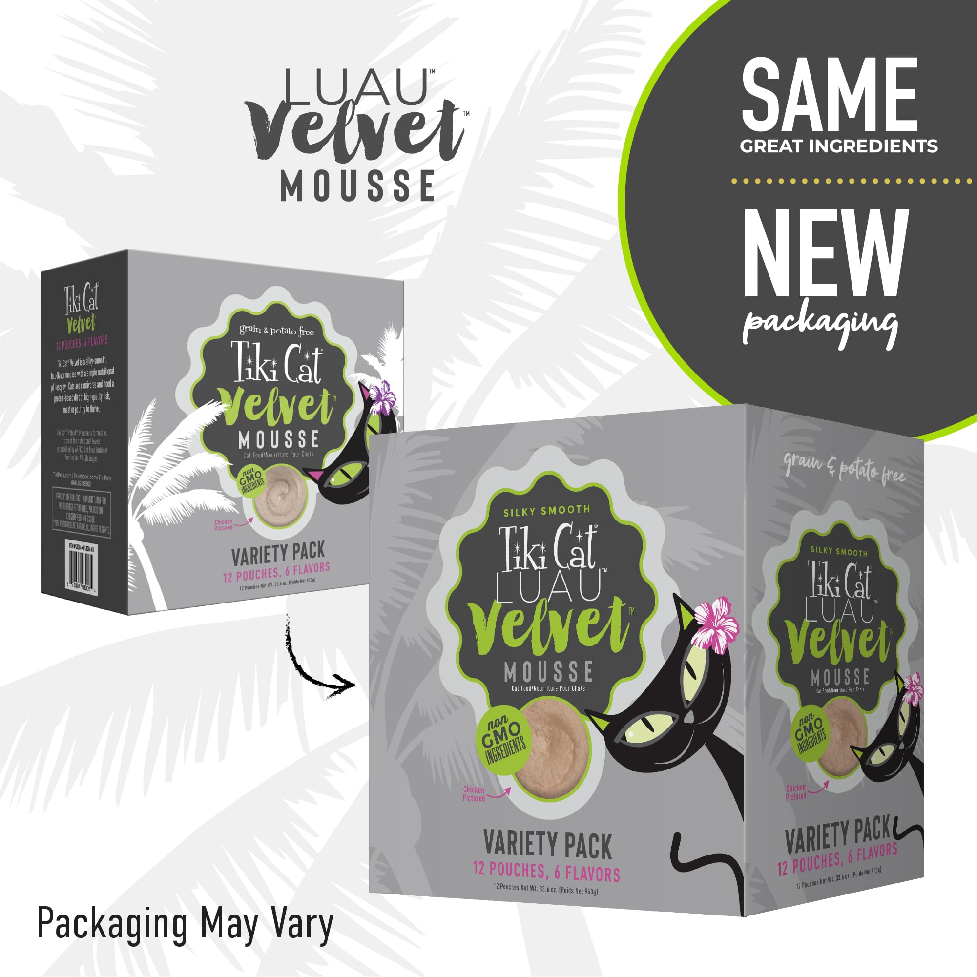 Tiki Cat Velvet Mousse, Protein Blend in Broth Variety Pack, Complete Nutrition for Balanced Diet, Wet Cat Food For All Life Sta