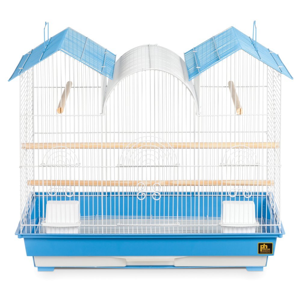 Prevue Hendryx Triple Roof Cockatiel Cage, Blue And White