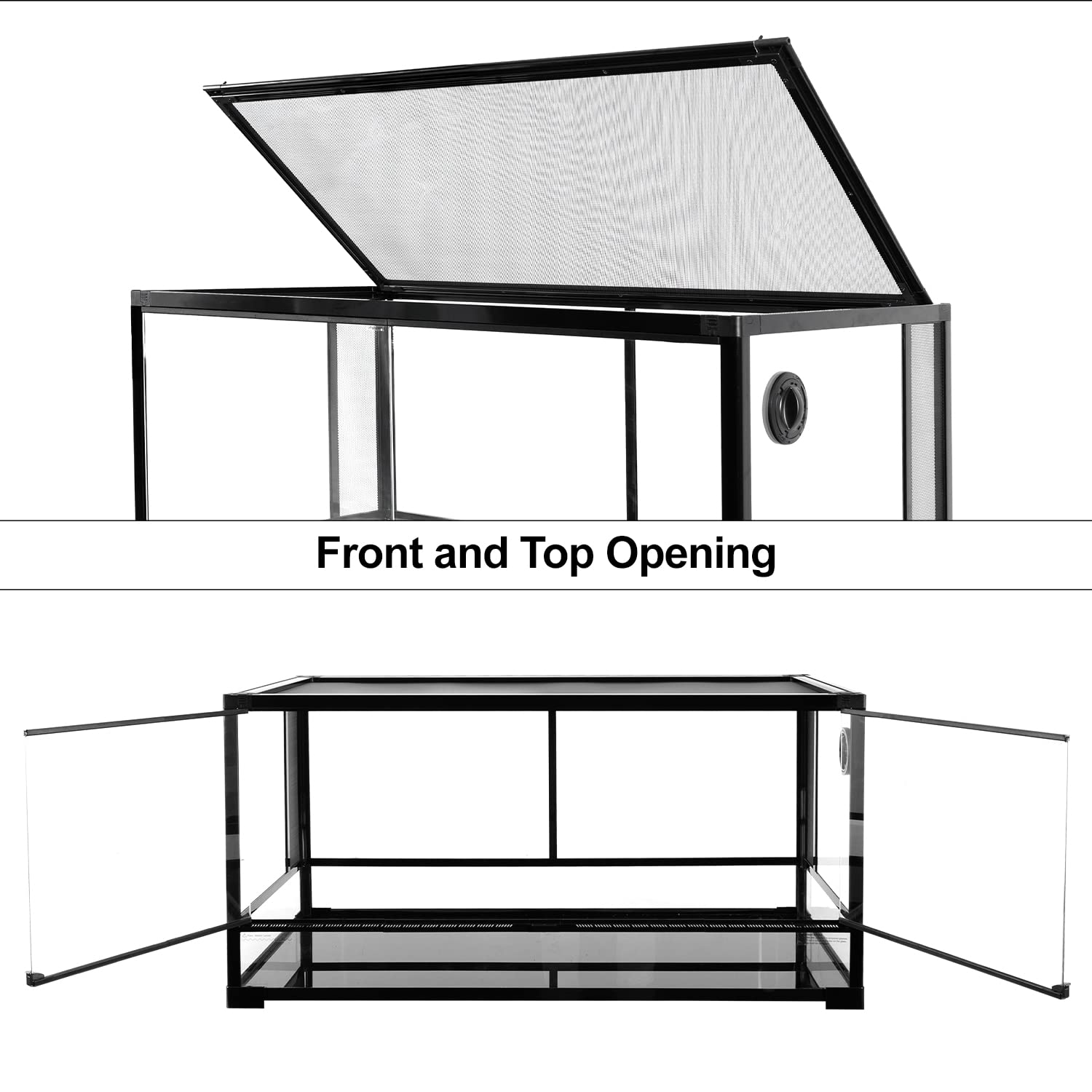 Oiibo 70 Gallon Reptile Large Terrarium Full Vision Glass Tank,Bearded Dragon Cage Double Hinge Door With Screen Ventilation Lar