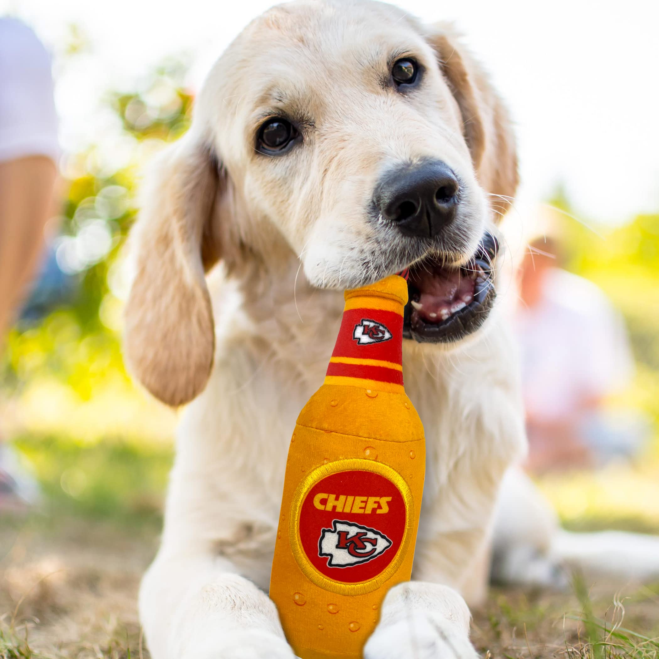 Nfl Kansas City Chiefs Beer Bottle Plush Dog & Cat Squeak Toy - Cutest Stadium Soda Bottle Snack Plush Toy For Dogs & Cats With
