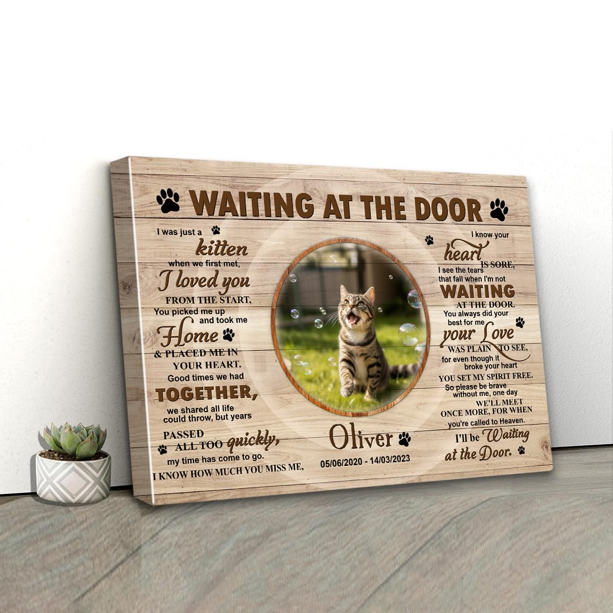 C80811 Unique Cat Memorial Canvas Gift For Cat Lover - Personalized Wall Art Decor With Sayings - Custom Landscapes Canvas In Cu