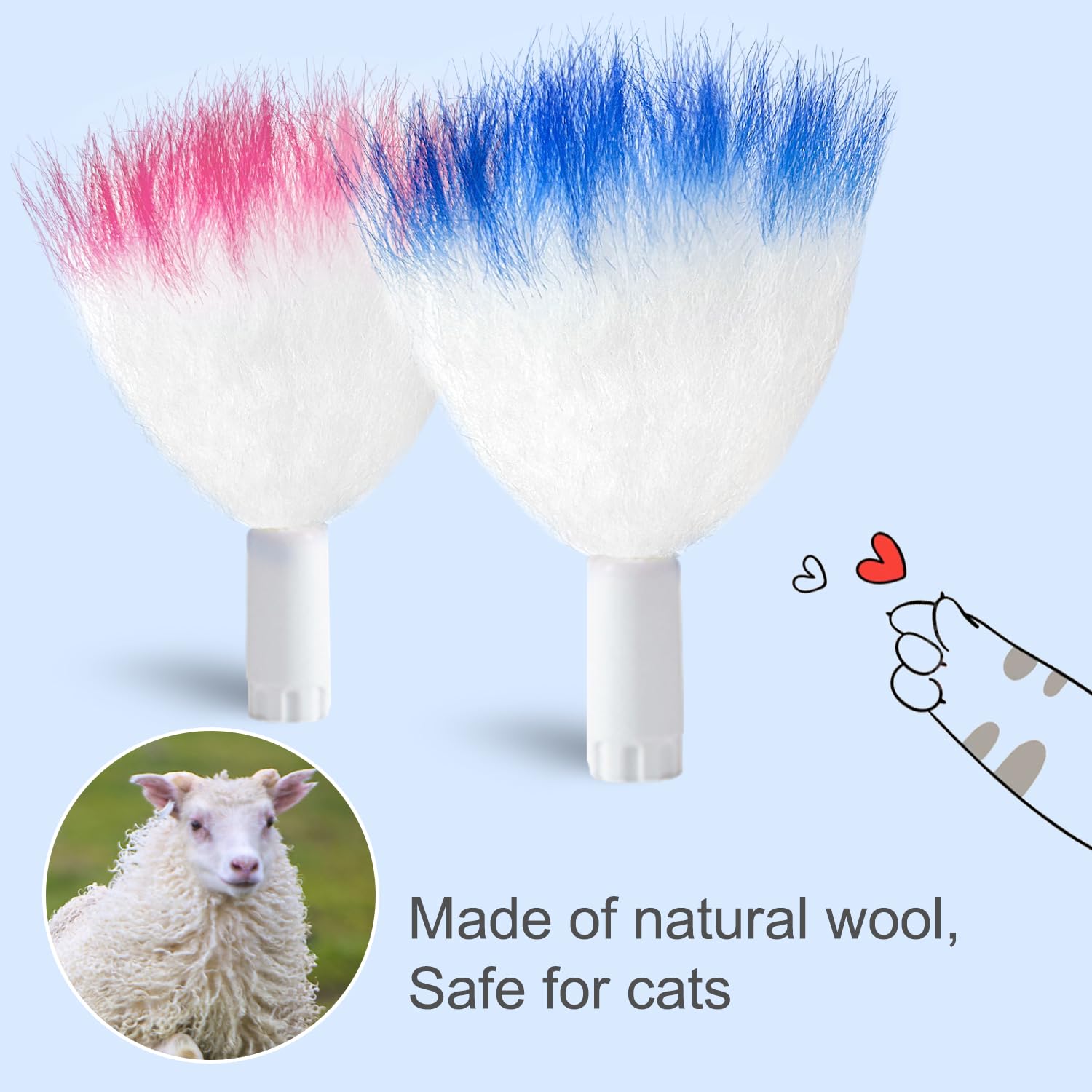 Orsda 12 Pcs Feathers Replacement And Soft Furry Accessories Only Fits Cat Toys, Interactive Toys For Indoor Cats-Not Fits For O