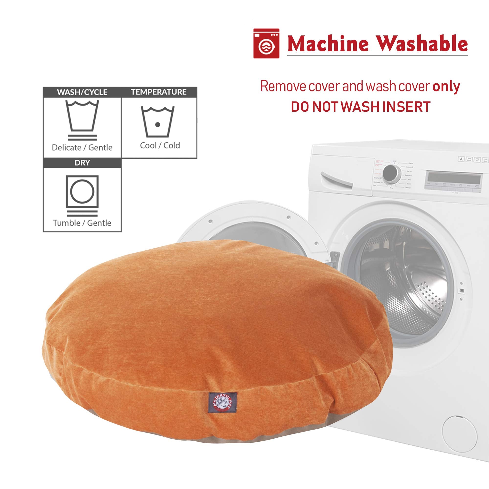 Orange Villa Collection Large Round Pet Dog Bed