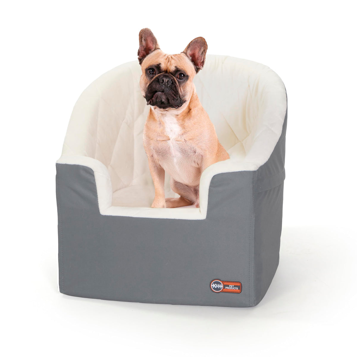 K&H Pet Products Bucket Booster Dog Car Seat, Seat Belt Secured, 2 Safety Leashes, Washable Covers, Sturdy Pet Booster Seats for