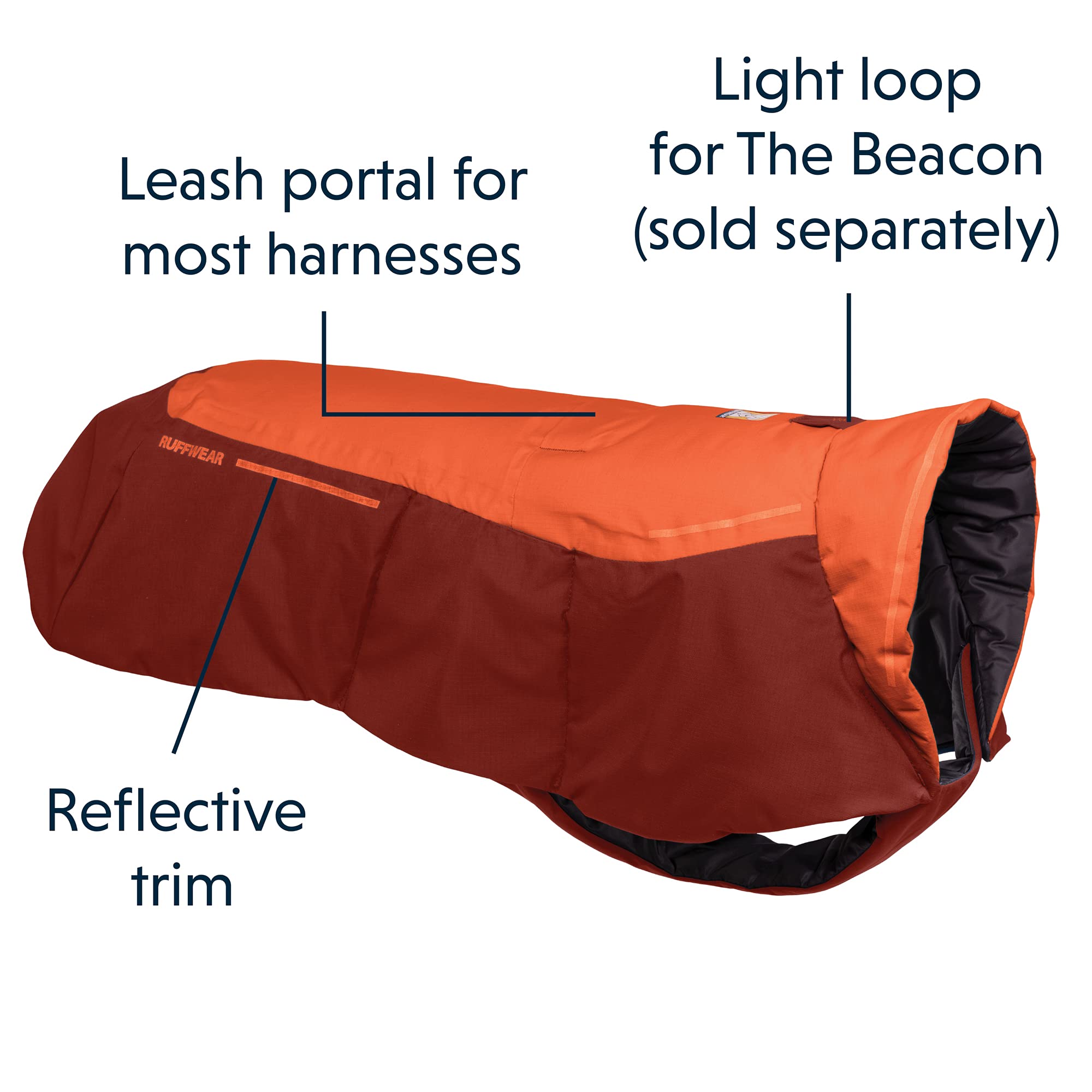 Ruffwear, Vert Dog Winter Jacket, Waterproof & Insulated Coat for Cold Weather, Canyonlands Orange, X-Large