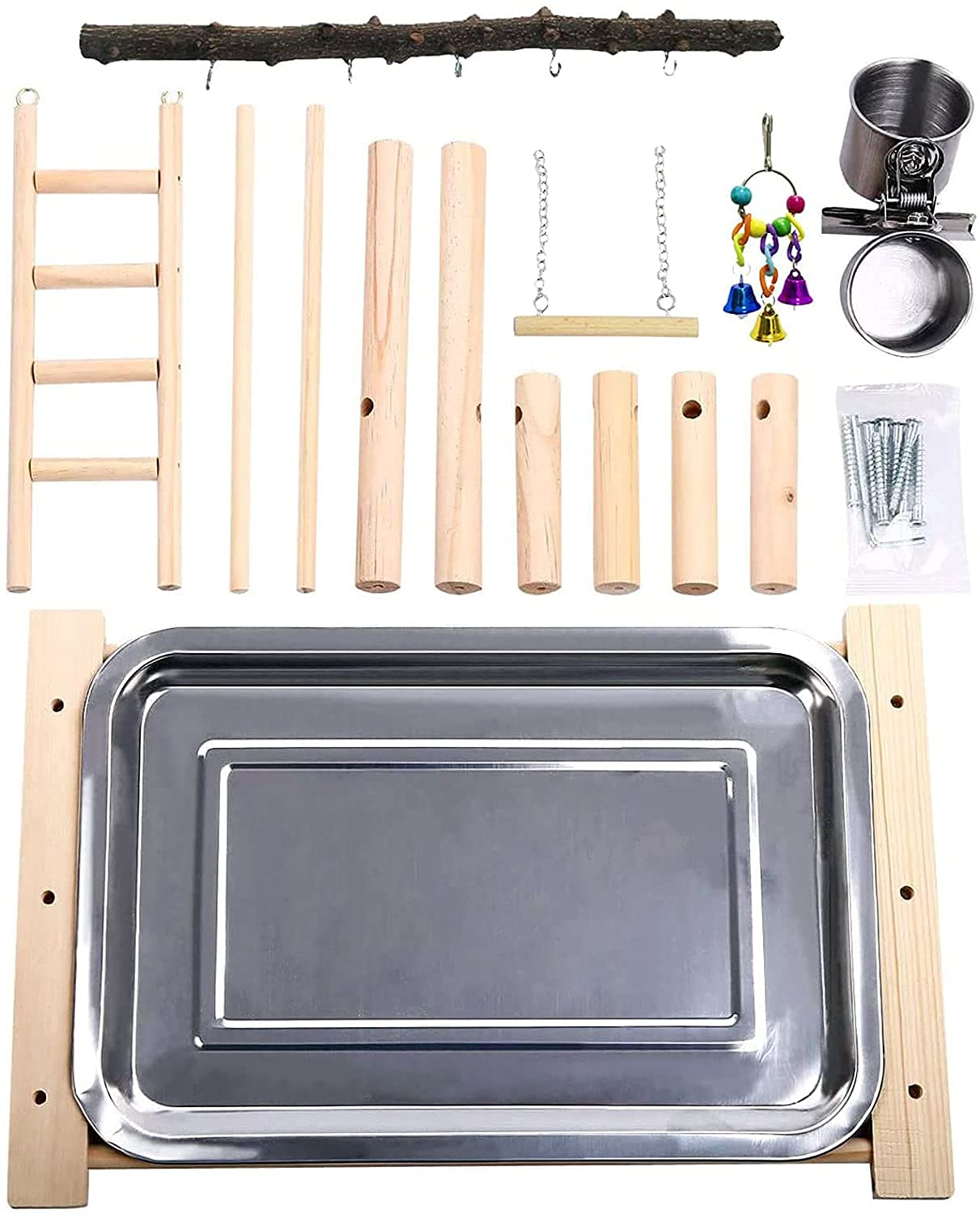 Pinvnby Bird Playground Birdcage Playstand Pet Bird Perch Platform Stand Parrot Play Gym Parakeet Cage Decor Budgie Perch Stand