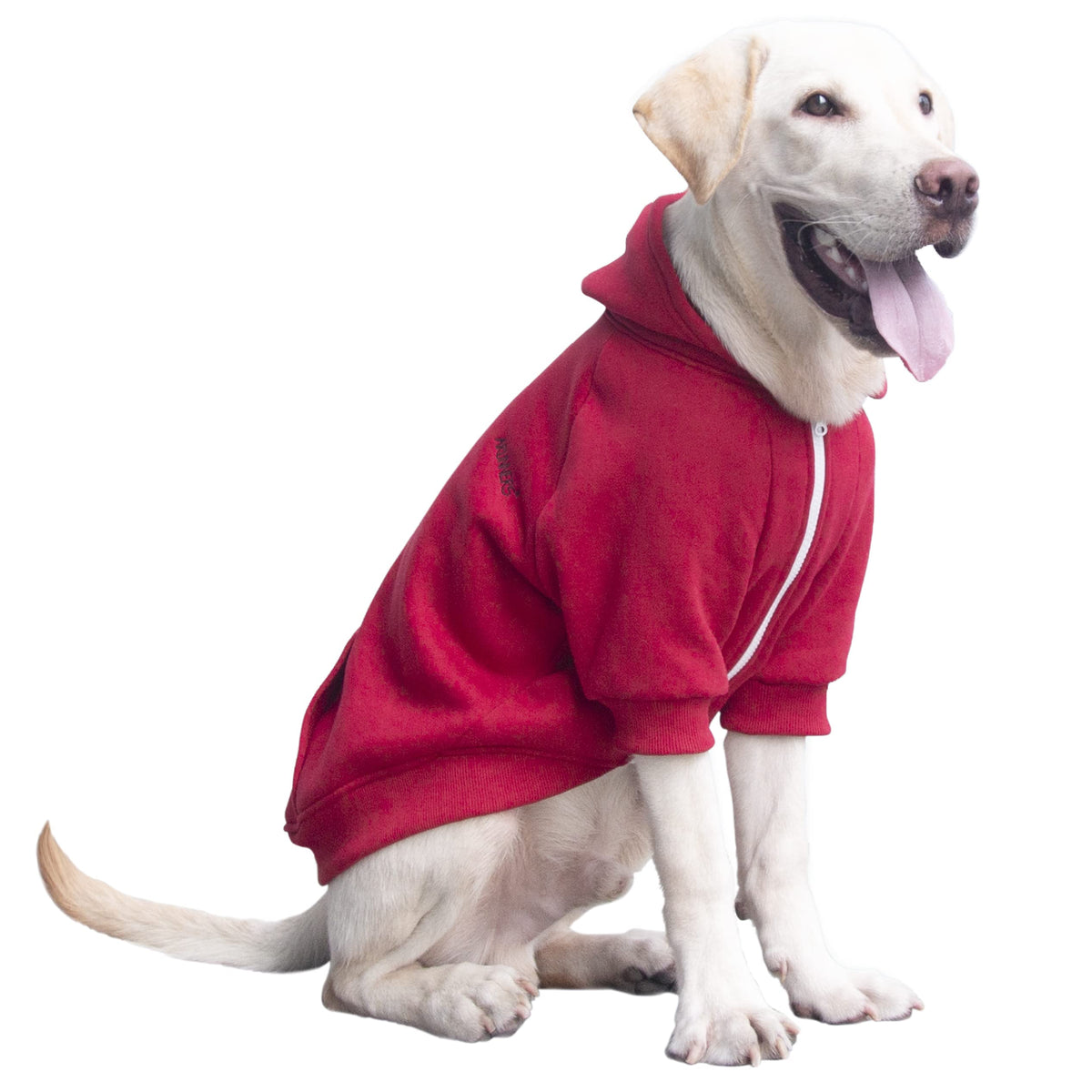 Arunners Extra Large Dog Clothes Hoodies Zip Up Sweaters For Big Dogs Labrador Border Collie Red 4Xl