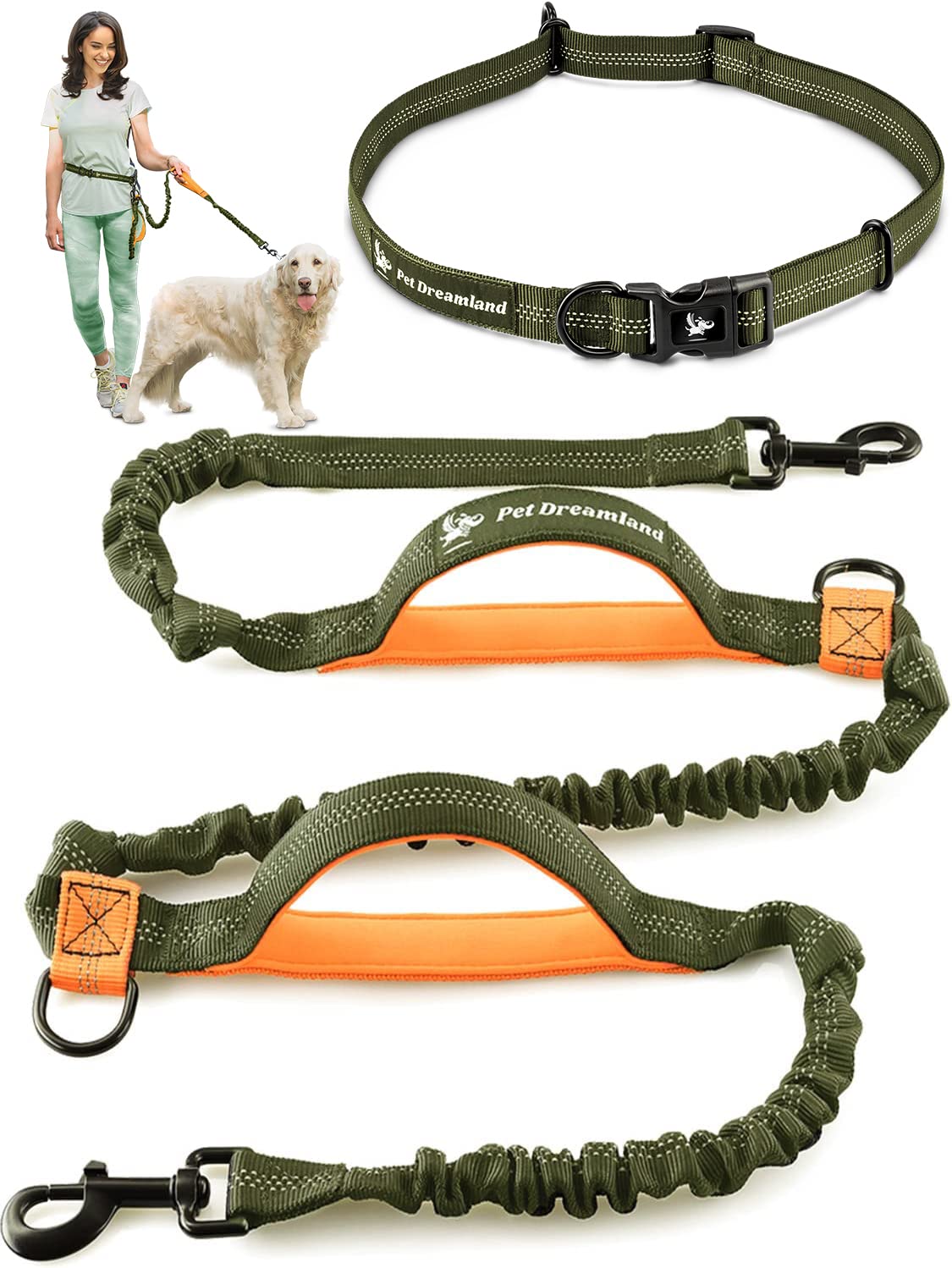 Exquisite Hands-Free Dog Leash For Large Dogs: Ultimate Comfort & Freedom For Running, Walking, Hiking. Premium Quality, Durable & Versatile Dog Waist Leash Belt. Your Dog Will Love This Waist Leash