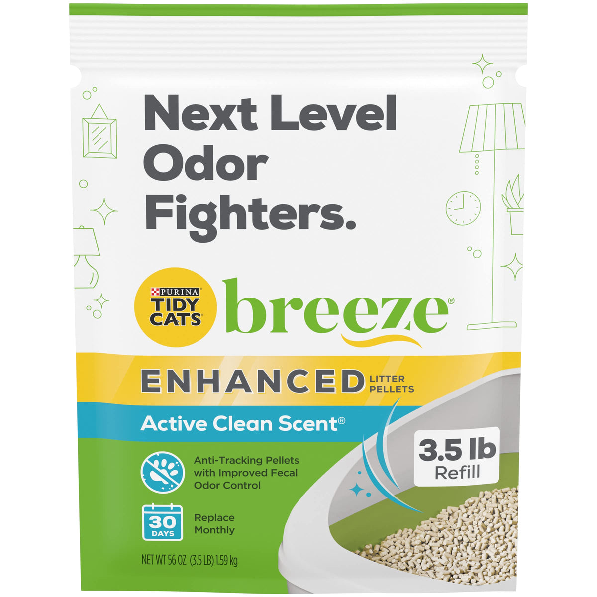 Purina Tidy Cats Breeze Litter System Refills, 3.5Lb. Pouches (Pack Of 6)