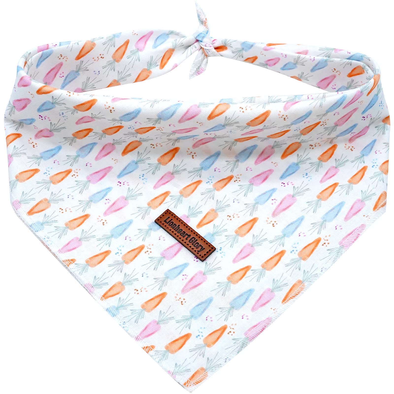 Lionheart Glory Easter Bandana 1 Pack Washable Soft Scarf, Square Adjustable For Medium Large Dogs