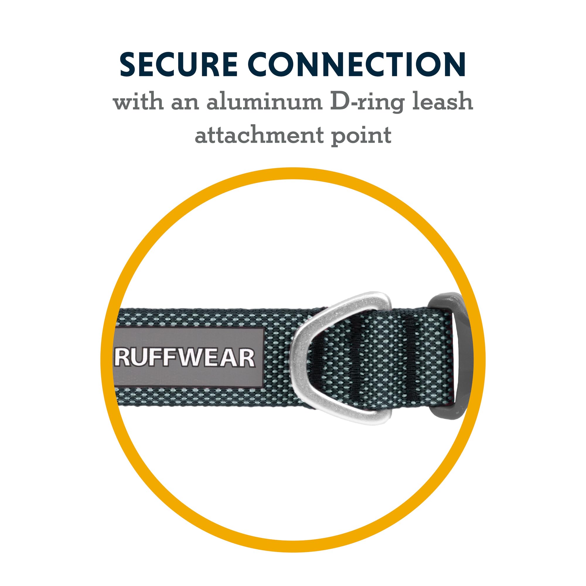 Ruffwear, Hi & Light Dog Collar, Minimal And Ultralight Collar For Everyday Walks And Runs, Basalt Gray, 11''-14''