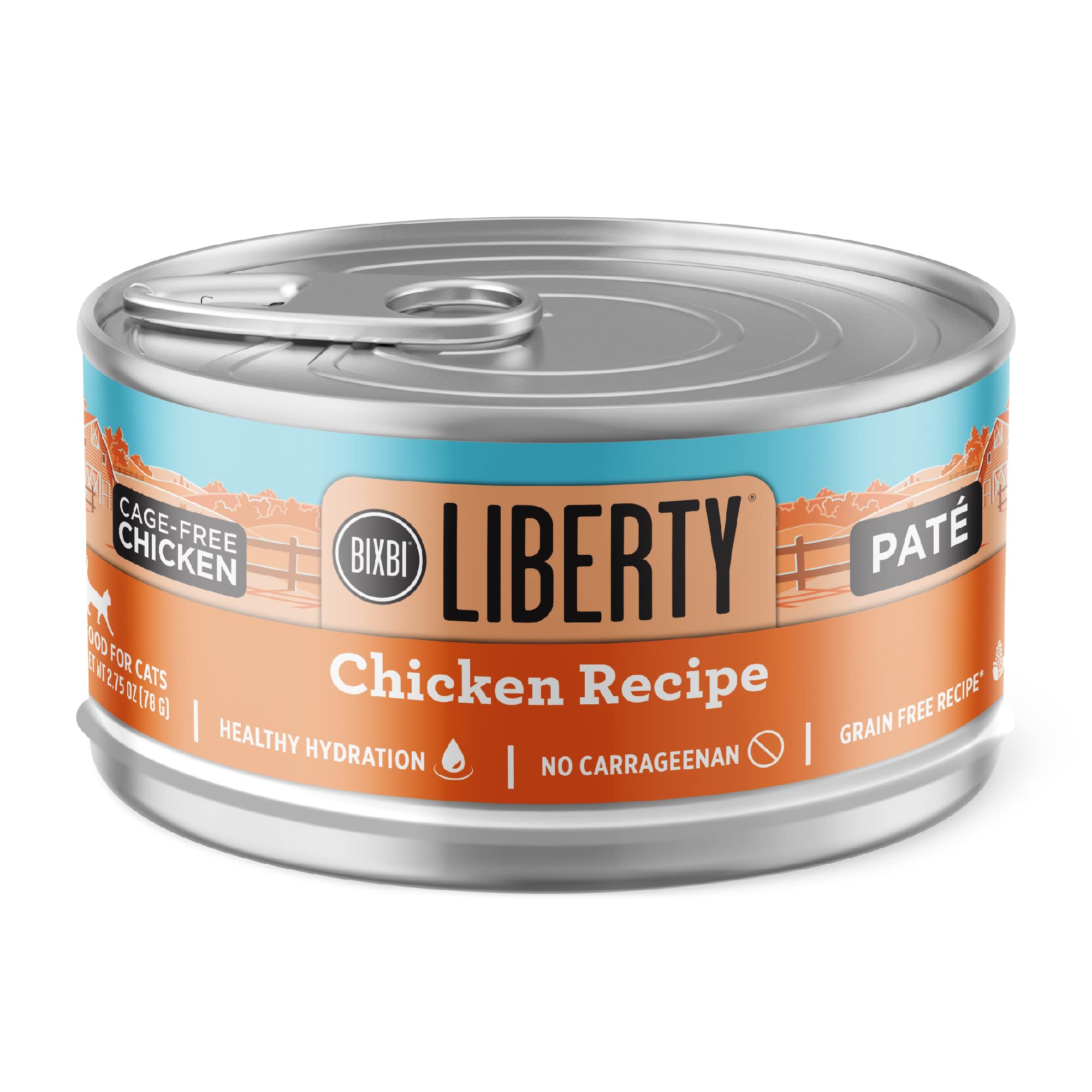 BIXBI Liberty Canned Wet Cat Food - Grain Free, Chicken Pate Recipe, 2.75 Ounce (Pack of 24)
