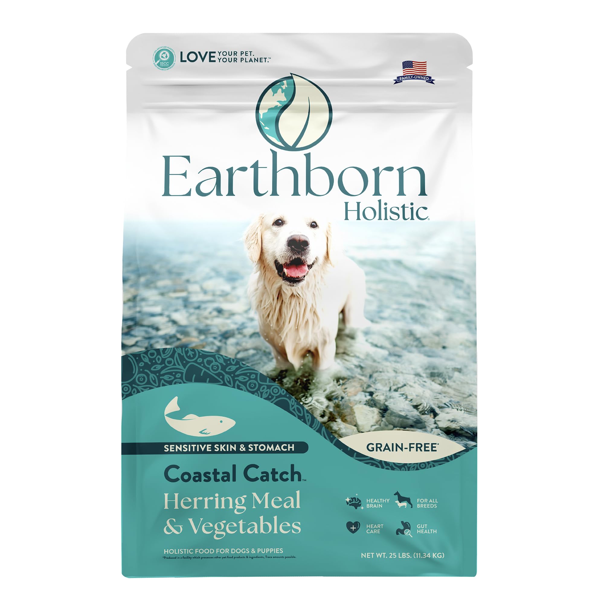 Earthborn Holistic Coastal Catch Herring Meal & Vegetables Grain-Free Dry Dog Food 25 lb