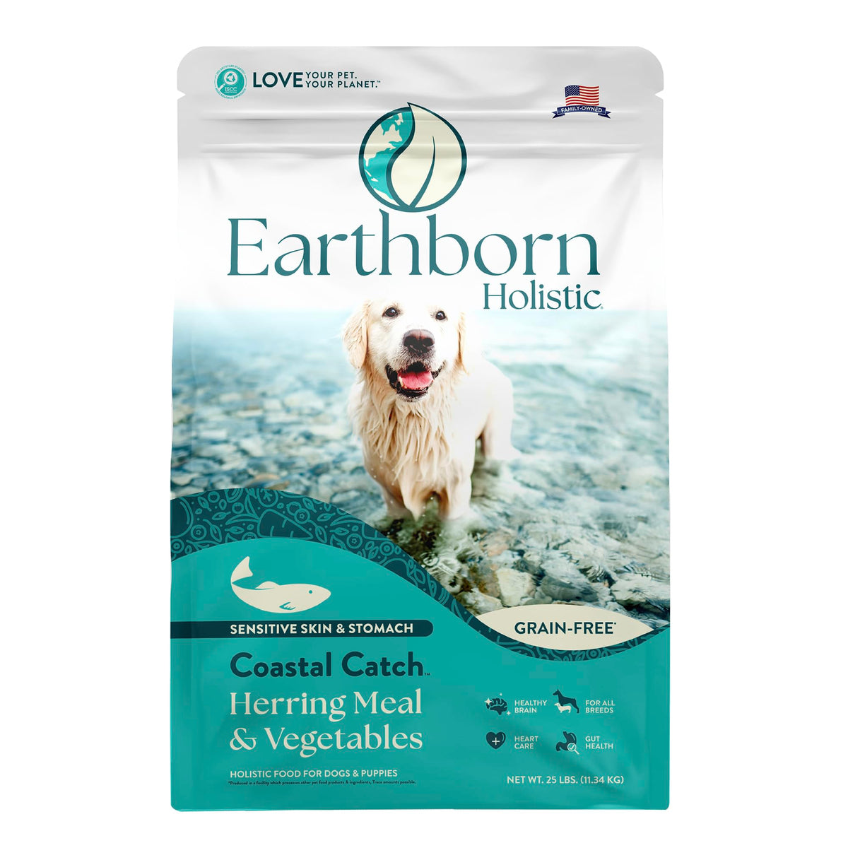 Earthborn Holistic Coastal Catch Herring Meal & Vegetables Grain-Free Dry Dog Food 25 Lb