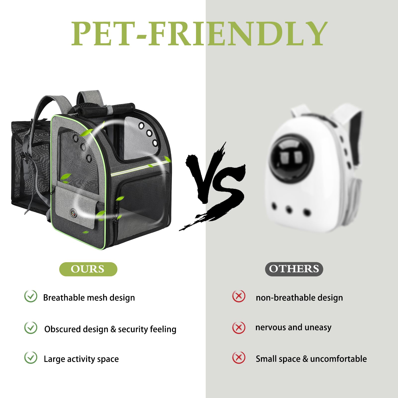 Cat Carrier Backpack, Large Cat Backpack Carrier Soft, Expandable Airline Approved Cat Carrier For Small Dogs Puppies Medium Cat