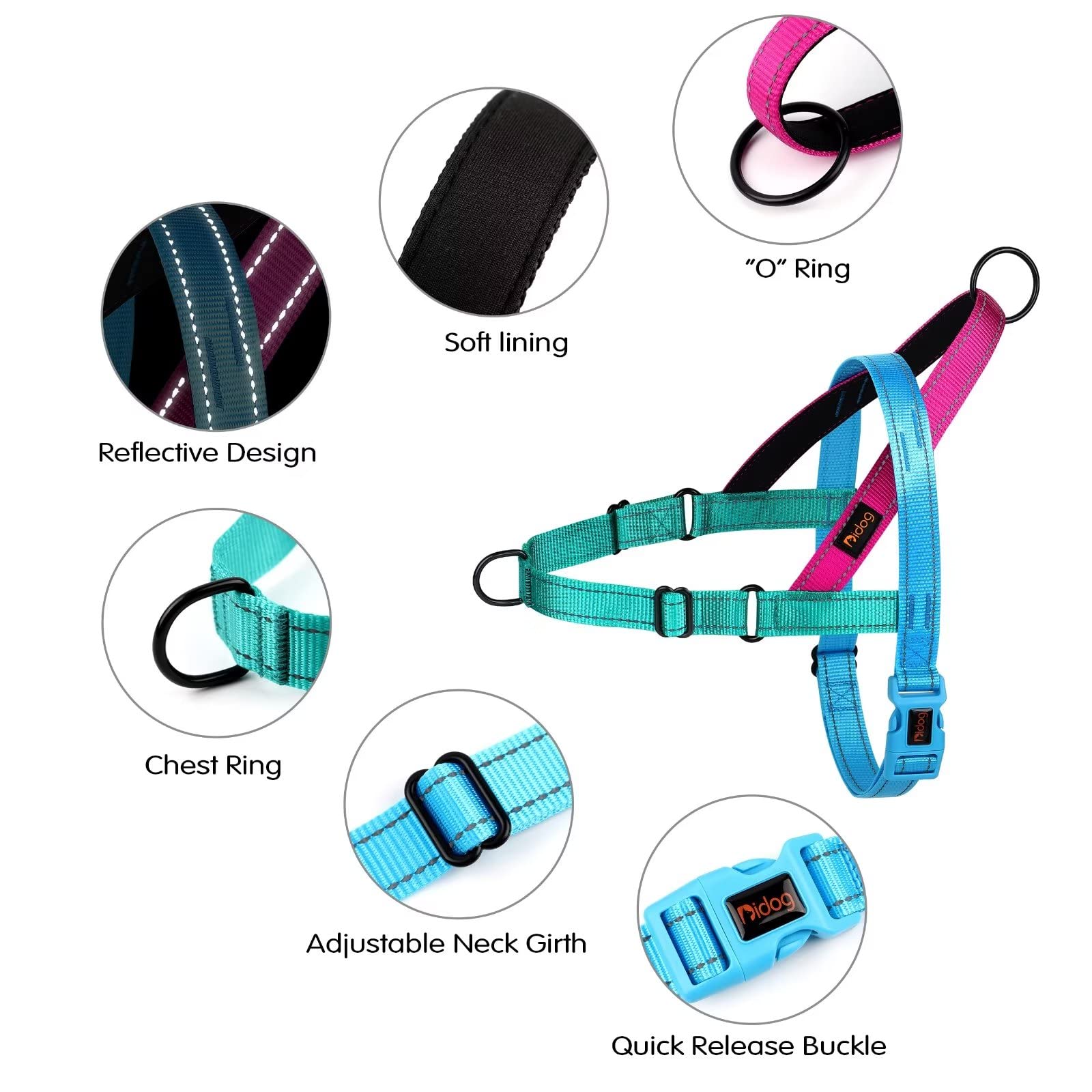 Didog No Pull Dog Harness With Soft Padded Handle, Quick Fit & Lightweight Adjustable Vest Harness, Easy For Training Walking Fo