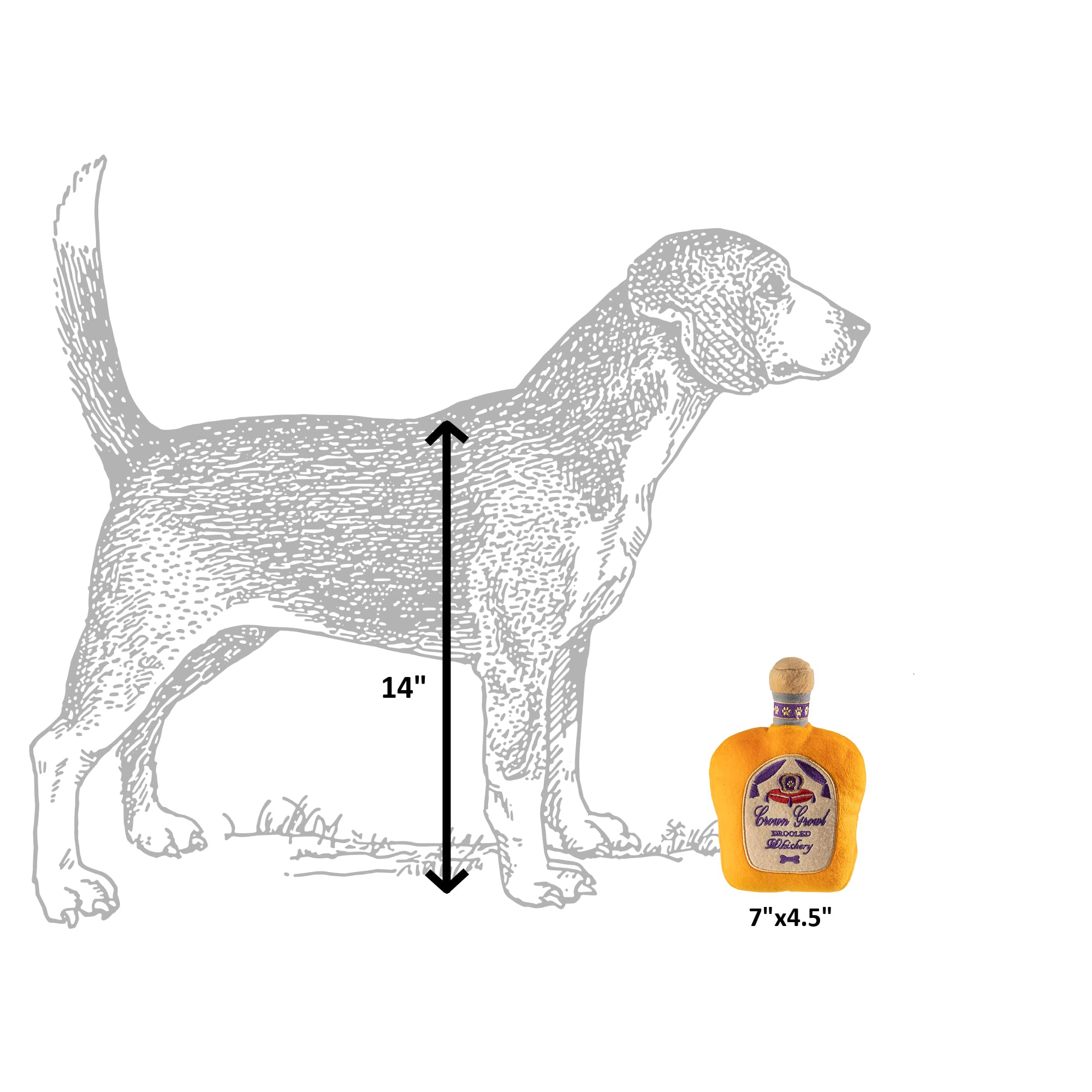 Dog Diggin Designs Libation Station Collection | Unique Squeaky Parody Plush Dog Toys - Shaken, Not Stirred