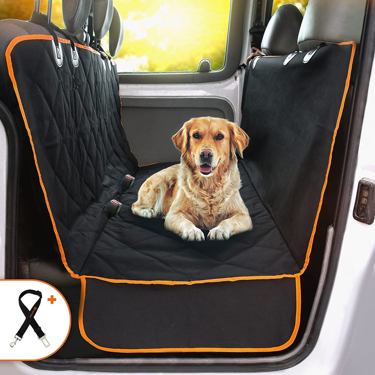 Dog Car Seat Cover For Back Seat For Xl Cars, Suvs & Trucks - Durable Car Cover Protector For Dogs, Nonslip Backseat Dog Hammock, Waterproof Scratchproof Protection Against Dirt, Pet Fur W/Side Flaps