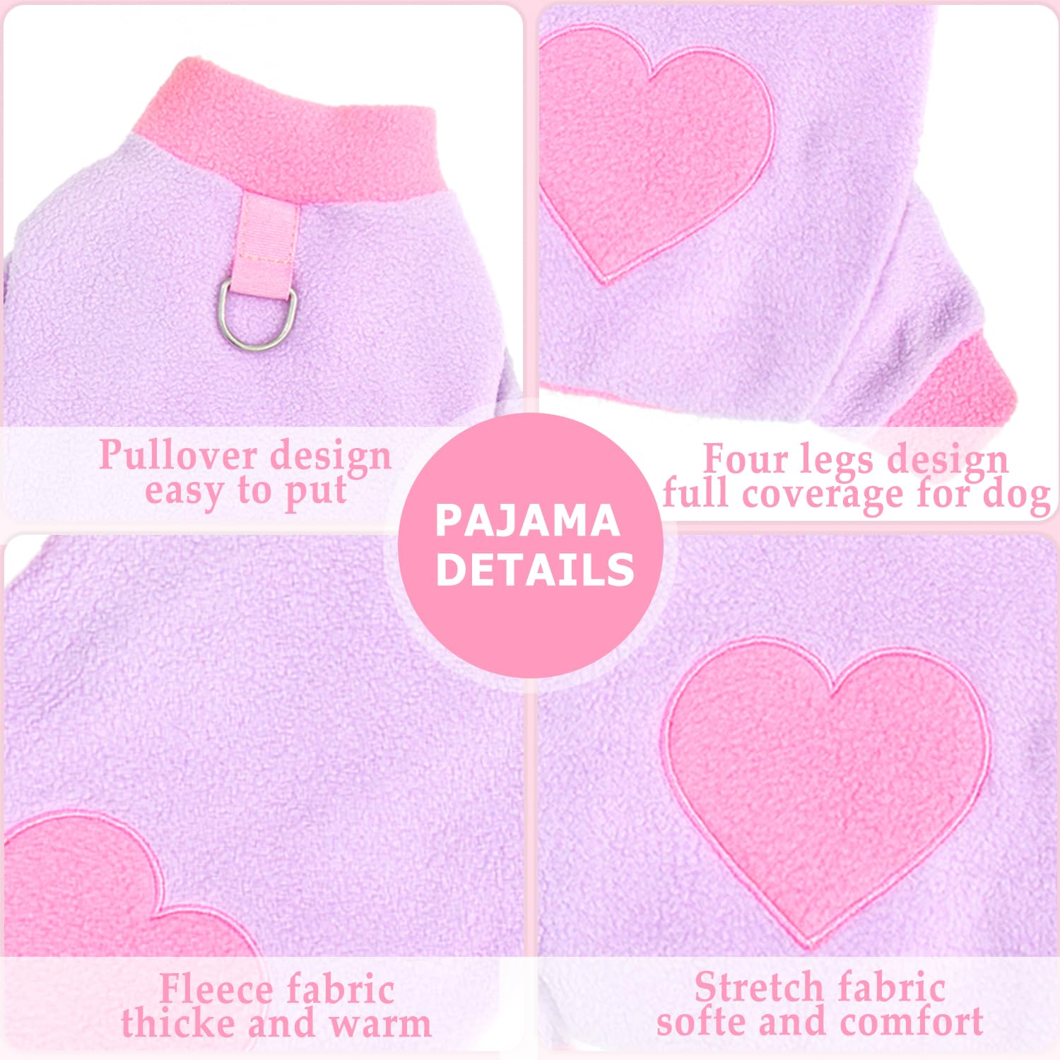 Puppy Pajamas Small Dog Sweater, Winter Warm Puppy Clothes Cute Dog Pjs Puppy Sweaters For Small Dogs Girl Thick Soft Small Dog