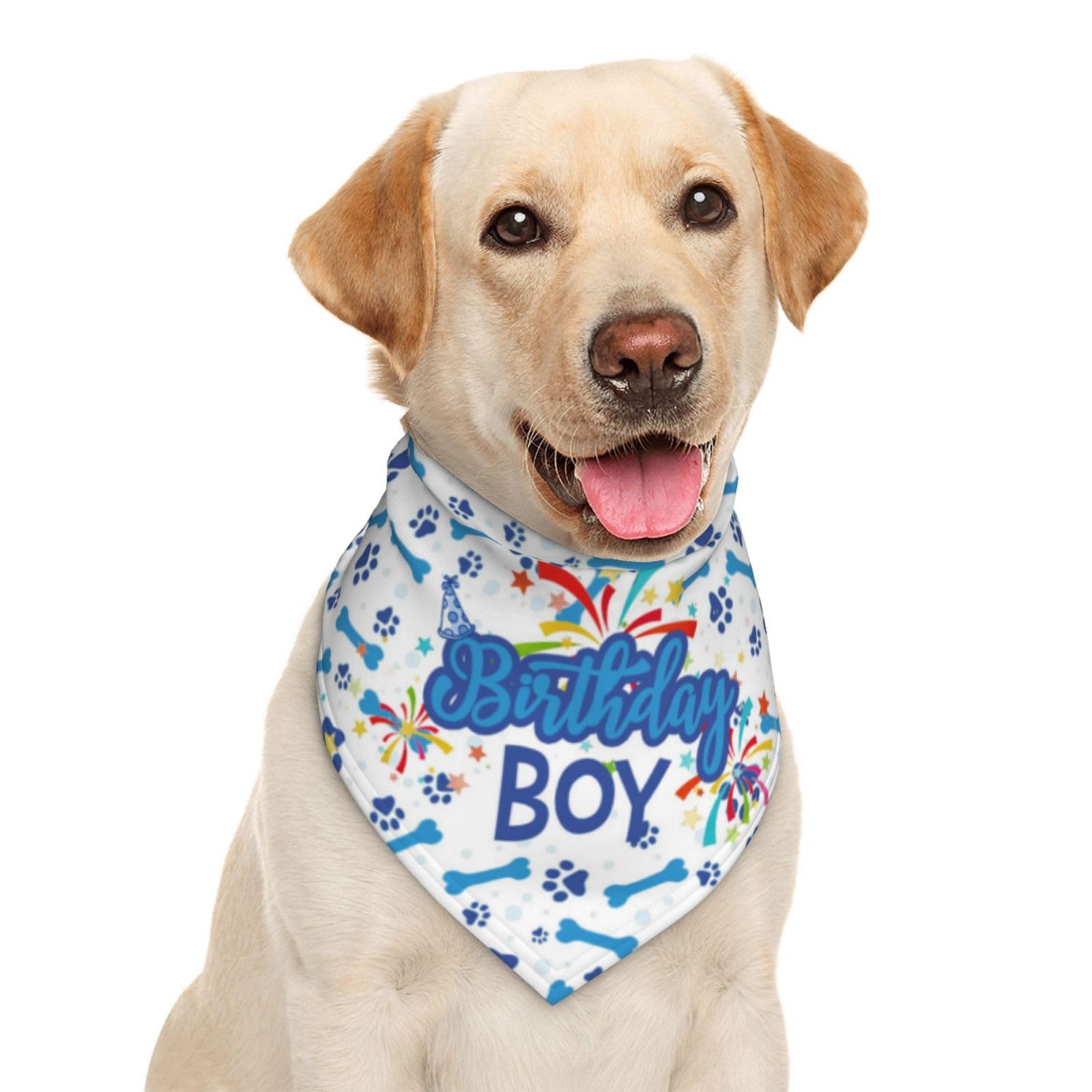 Birthday Boy Dog Bandana Scarf Triangle Bibs Pet Accessories Cat Kerchief