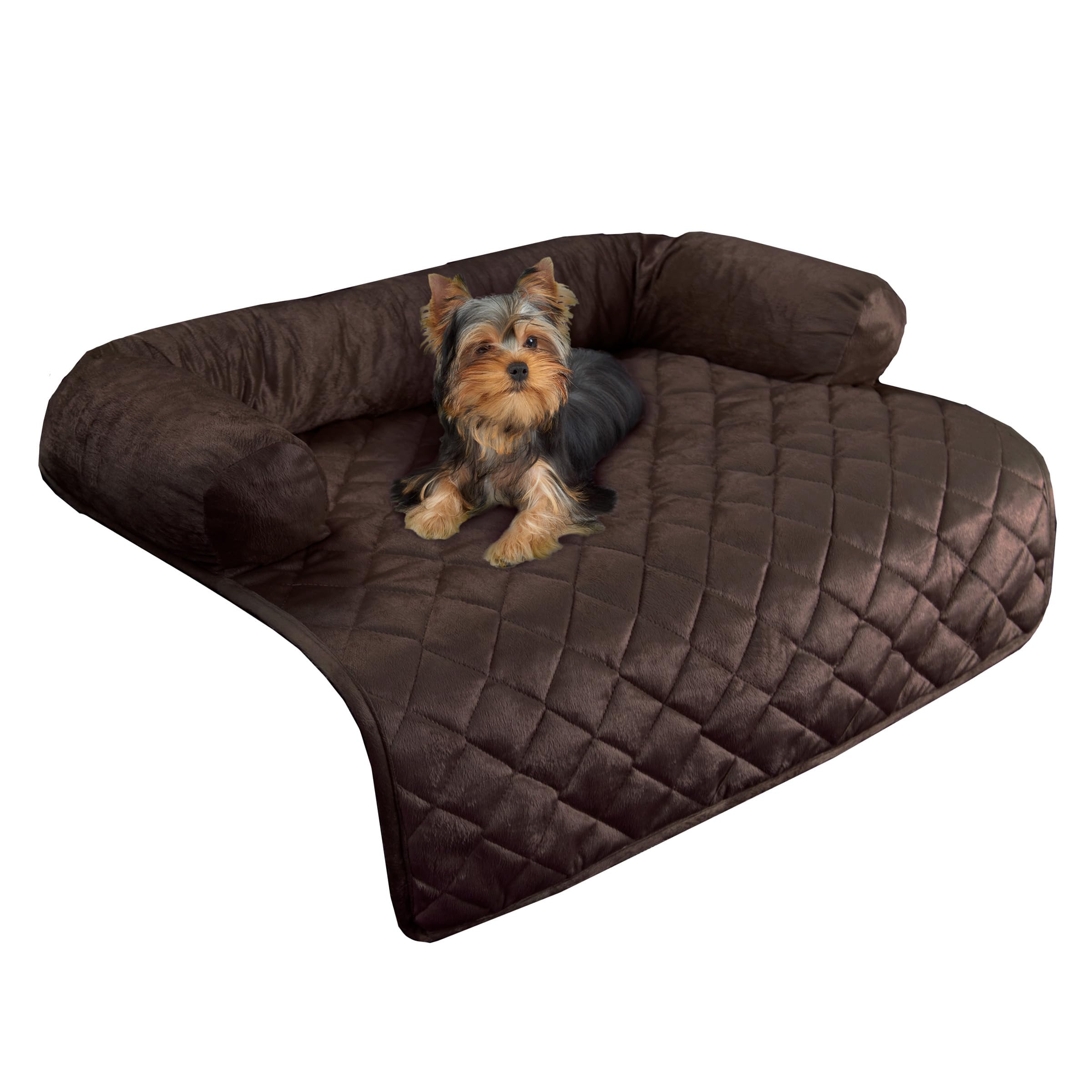 Couch Cover for Dogs - 30x30.5 Pet Furniture Protector with Memory Foam Bolster, Quilted Fabric, and Water-Resistant Base Layer 