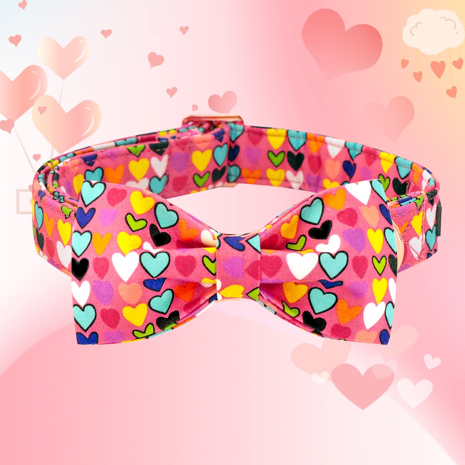 Lionheart Glory Valentine'S Adjustable Dog Collar With Bow For Medium Dogs