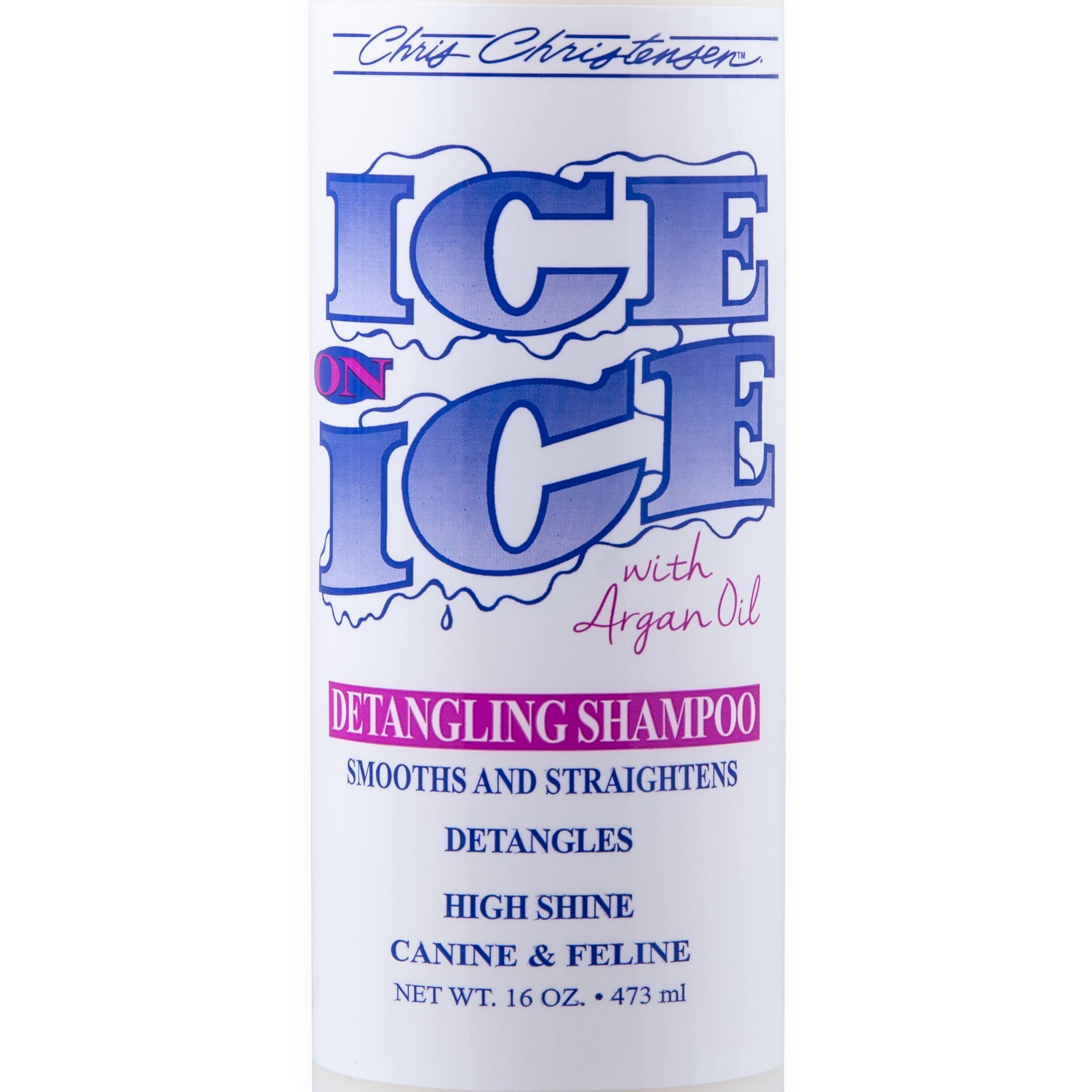 Chris Christensen Ice On Ice Strengthening Dog Shampoo, Groom Like Professional, Revives Dry, Damaged Coats & Strands, All Coat Types Made In Usa 16Oz