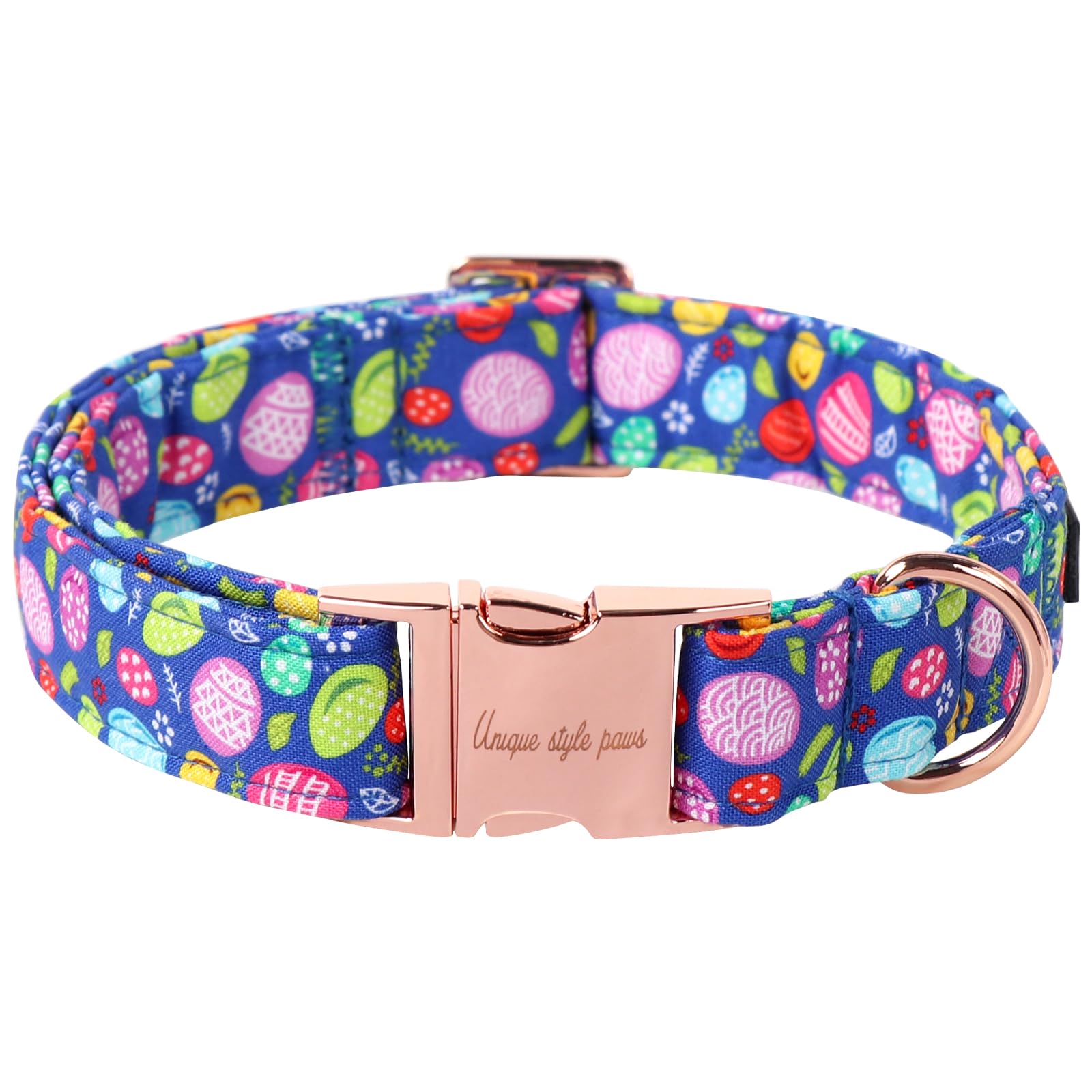 Unique Style Paws Easter Dog Collar Purple Egg Rabbit Dog Collar Cotton Pet Collar For Large Medium Small Dogs