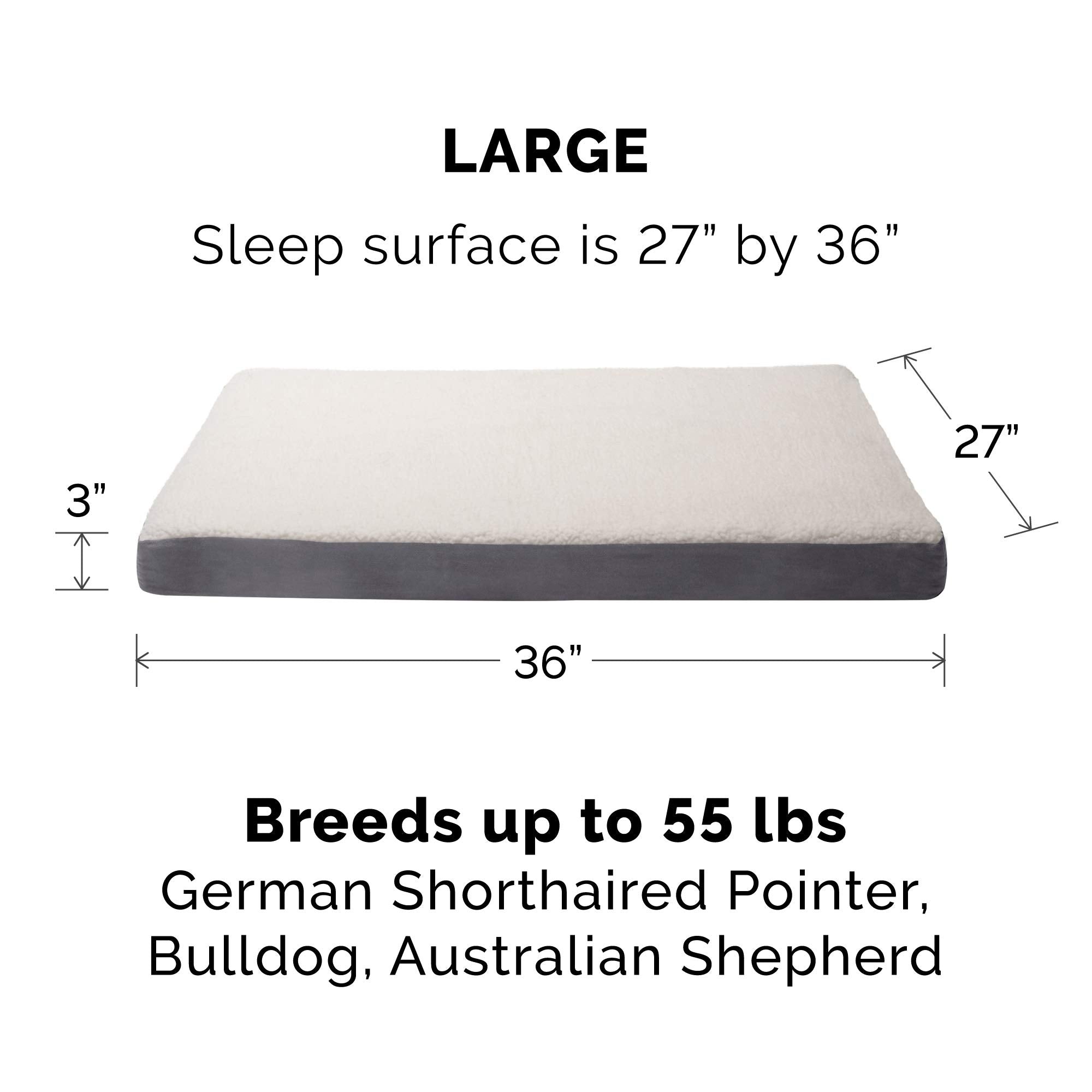 Furhaven Orthopedic Dog Bed for Large/Medium Dogs w/ Removable Washable Cover, For Dogs Up to 55 lbs - Sherpa & Suede Mattress -