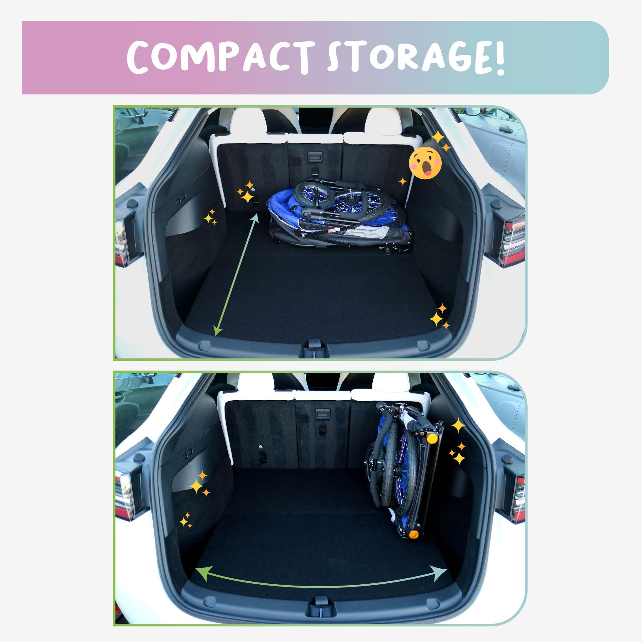 Petique Trailblazer Pet Jogger/Stroller, Bike Trailer, Shock Absorbing Bike Wheels, Large Entry Way, Peek-a-Boo Window, Small/Medium/Large Dogs, Cats and Pets, Supports up to 77LBS - Atlas (Blue) -Like New