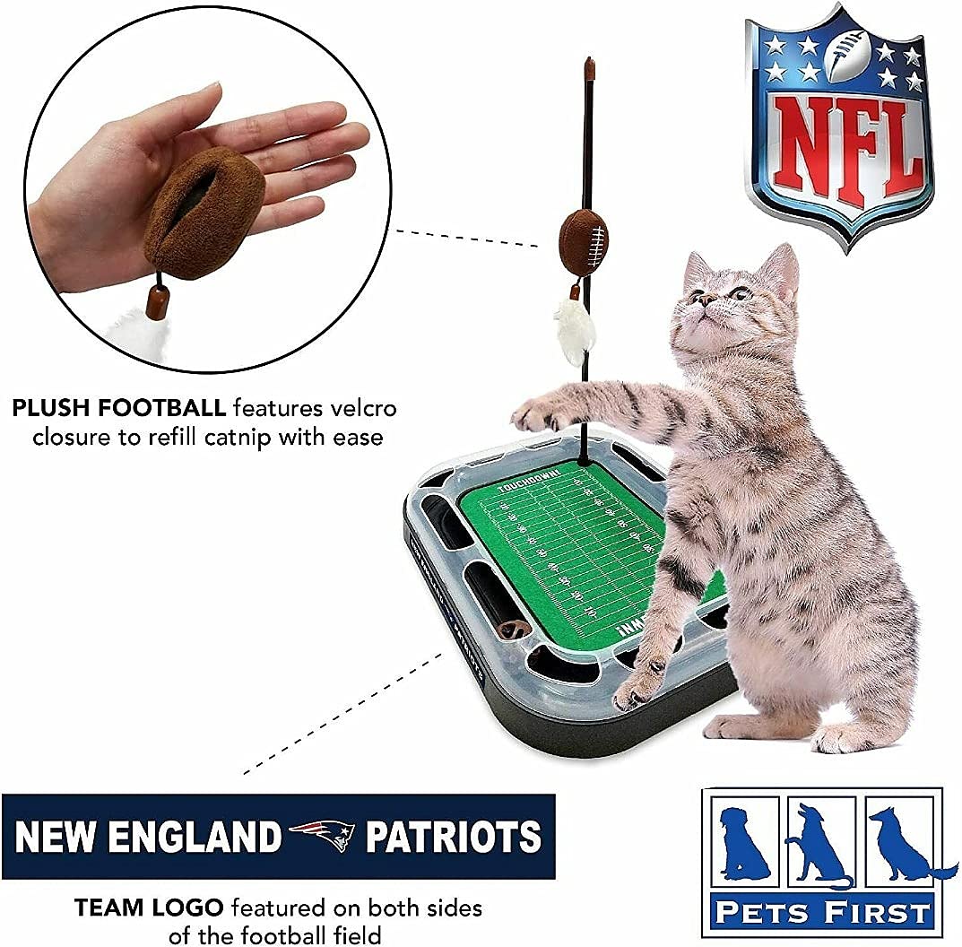 CAT SCRATCHING BOARD NFL LOS VEGAS Raiders Football Field CAT Scratcher Toy. + Catnip Filled Plush Football Toy&Feather Cat Toy