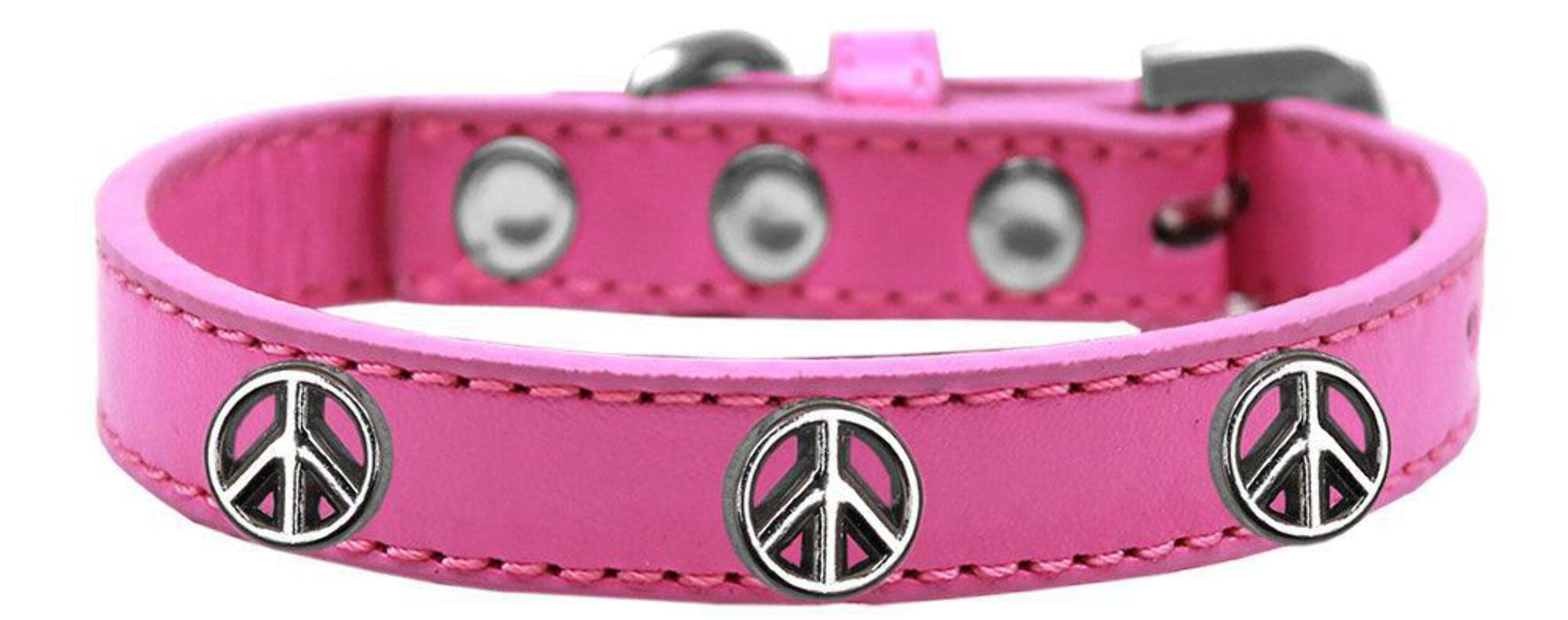 Dog, Puppy and Pet Widget Fashion Collar, Peace Sign Red 14