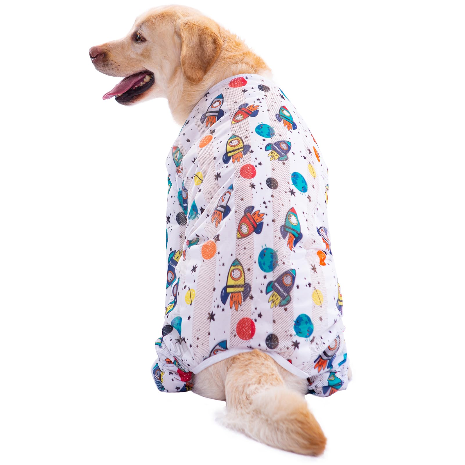 Dog Jumpsuit Prevent Shedding Hair Dog Onesie Surgery Recovery Suit Anti Licking Breathable Mesh Pet'S Bodysuit, Pajamas For Big