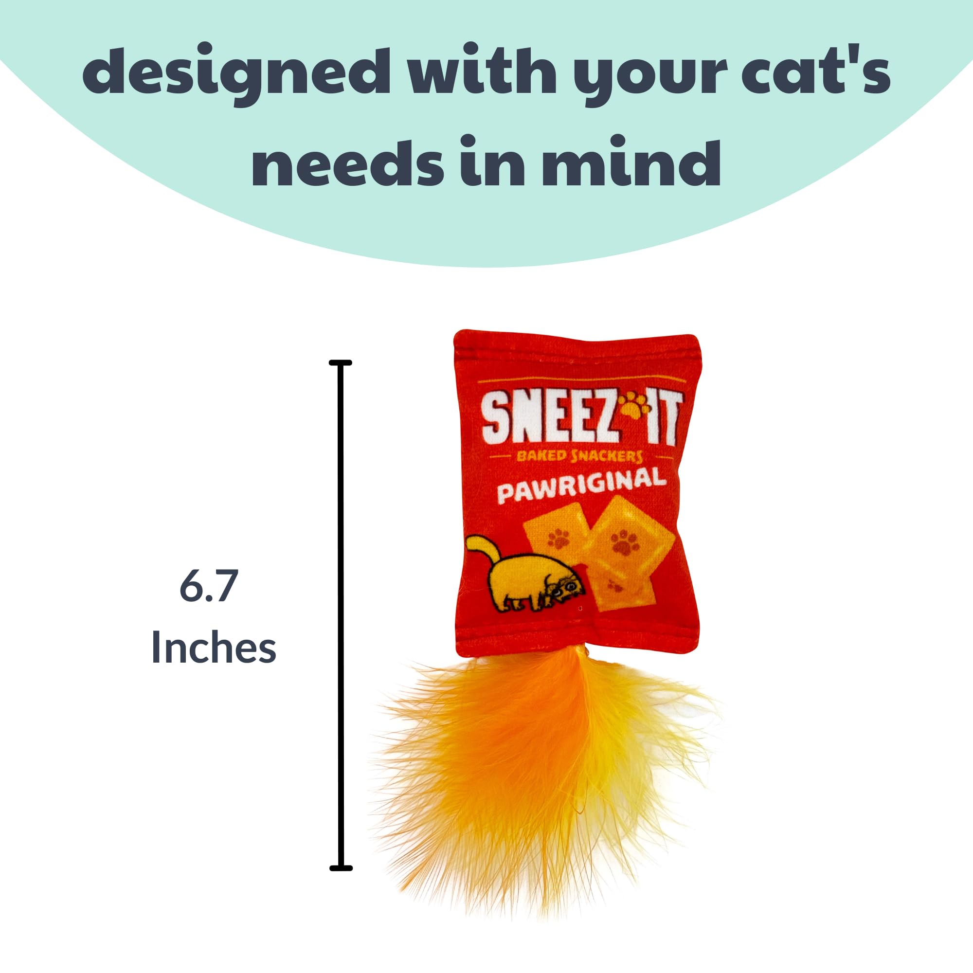 Huxley & Kent Plush Cat Toy - Sneez-It - Snack Attack Strong Catnip Filled - Plush Interactive Kitten And Cat Toy With Catnip An