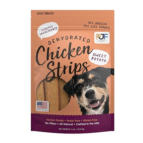 Pet Jerky Factory Premium Chicken and Sweet Potato 5 oz. Dog Jerky Treats |100% Human Grade | USA Made | High Protein | Low Fat