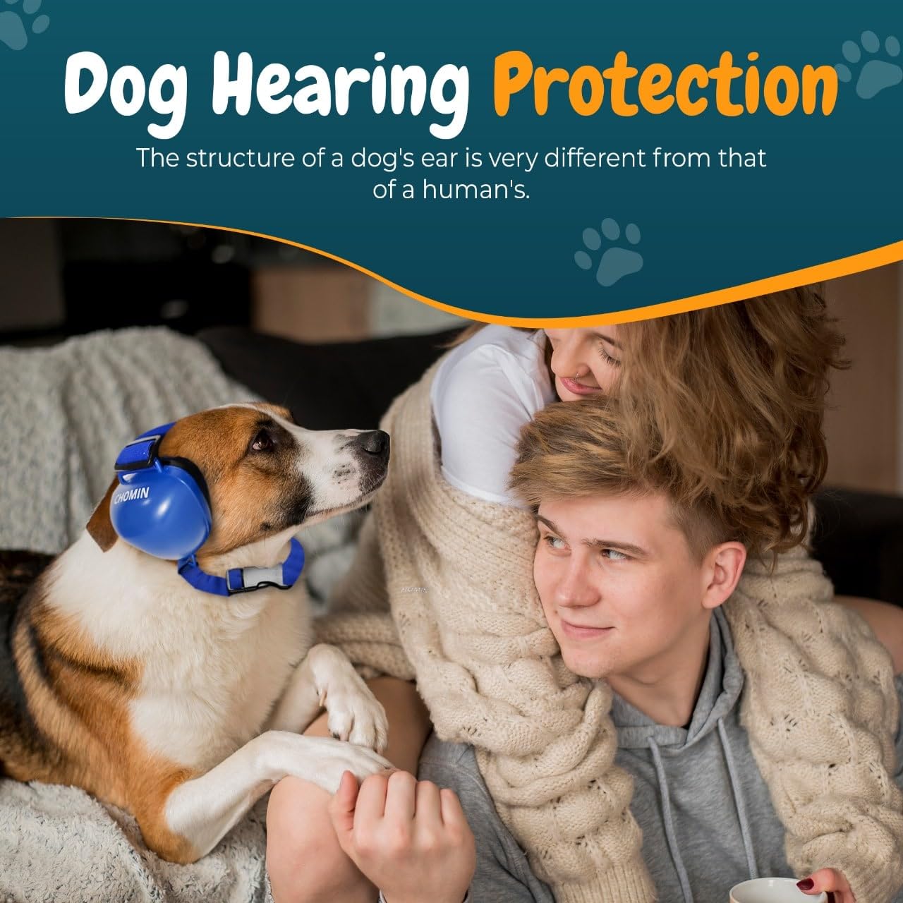 CHOMIN Dog Ear Muffs for Noise Protection, 29dB NRR Dog Earmuffs, Noise Cancelling Headphones for Dogs, Ear Plugs for Hearing Pr