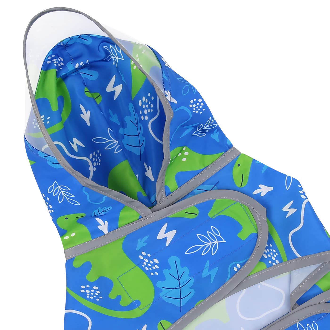 Hde Dog Raincoat With Clear Hood Rain Jacket Poncho For Small Medium Large Dogs Dinosaurs - M