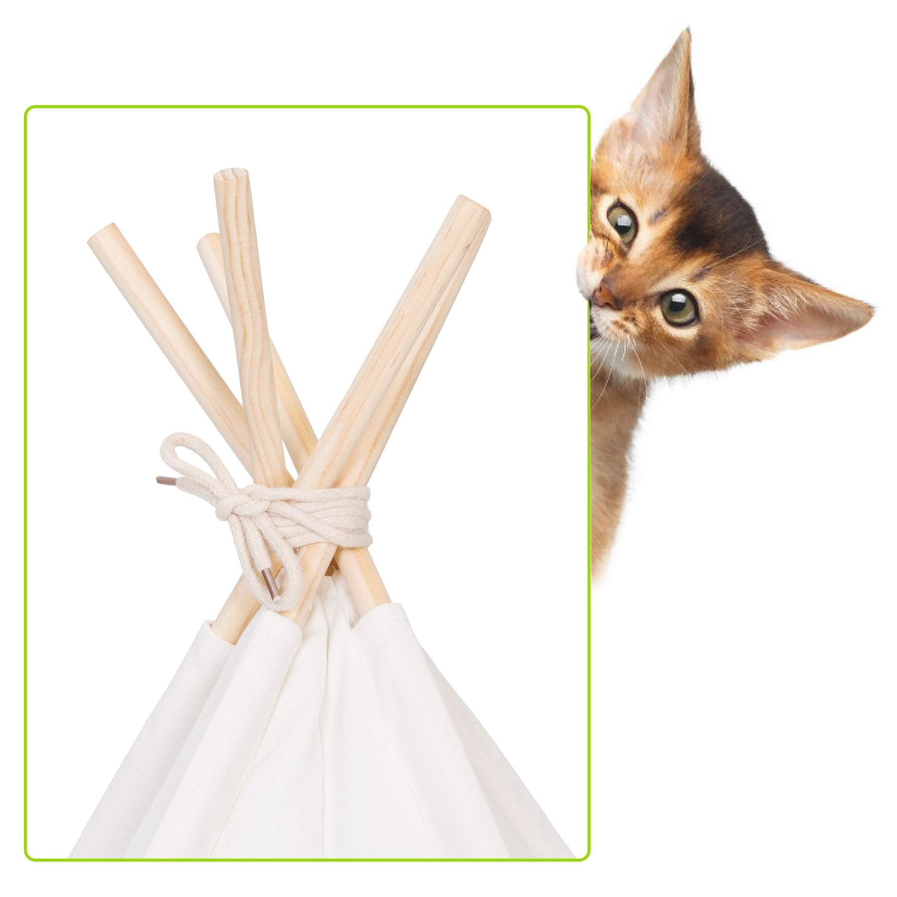 Pet Teepee With Cushion For Dogs And Cats Puppies House With Bed Pet Tent Bed Indoor Outdoor (Modern)