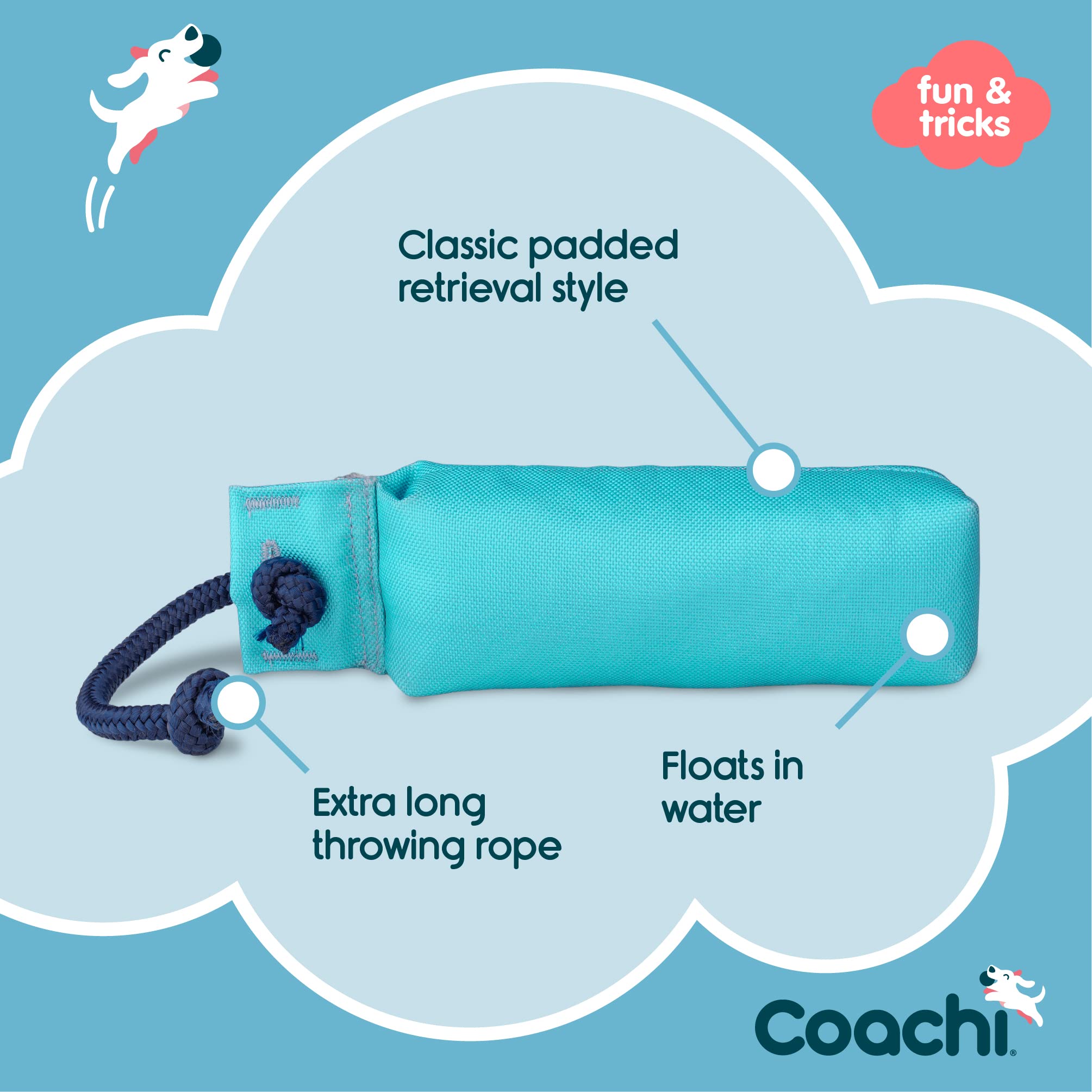Coachi Canvas Training Dummy, Floats, Long Distance Throwing, Classic Retrieval Toy, Gundog And Puppy Training. Dog Accessory. S