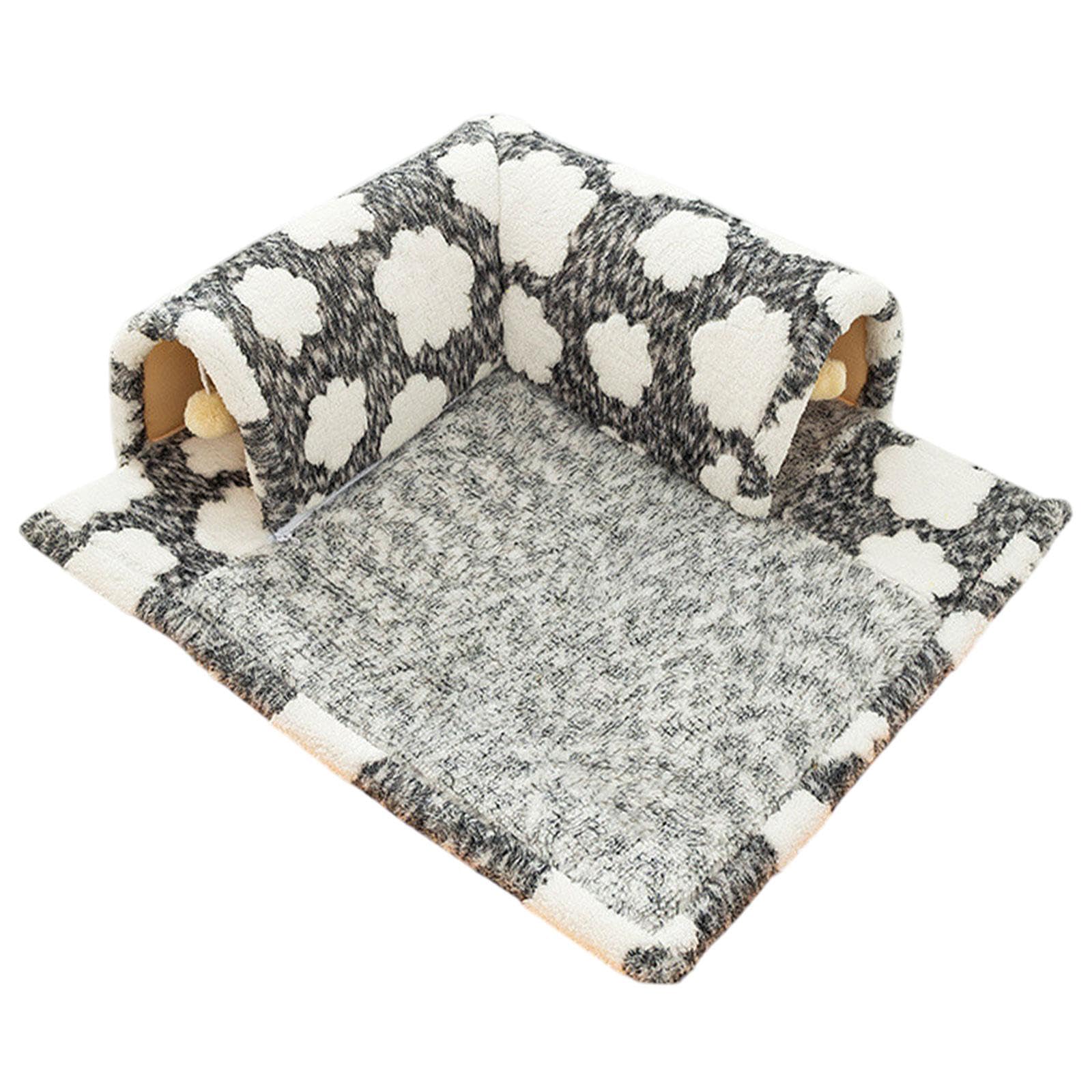 The Style Sutra Pet Cat Tunnel Bed With Playing Ball Toy For Pet Supplies Kitten Indoor Cats L Size Gray|Pet Supplies | Cat Supp