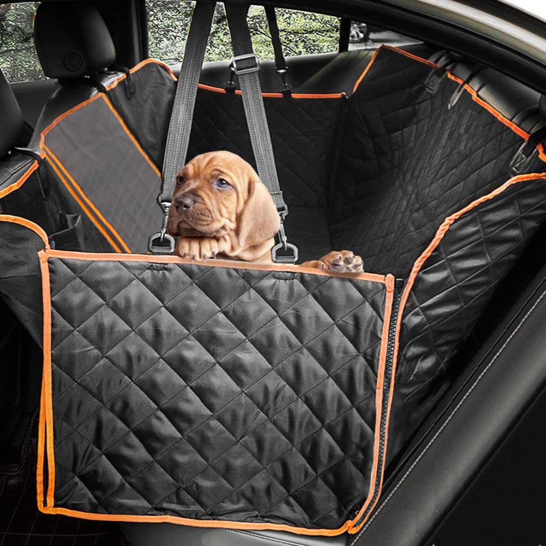 Keyoog Dog Car Seat Cover, Back Seat Protector Pet Mat Hammock Dog Cover Fit For Cars/Suvs/Truck, Keeping Car Pristine Clean, 100% Waterproof Scratchproof Non-Slip Pet Seat Covers, Machine Washable