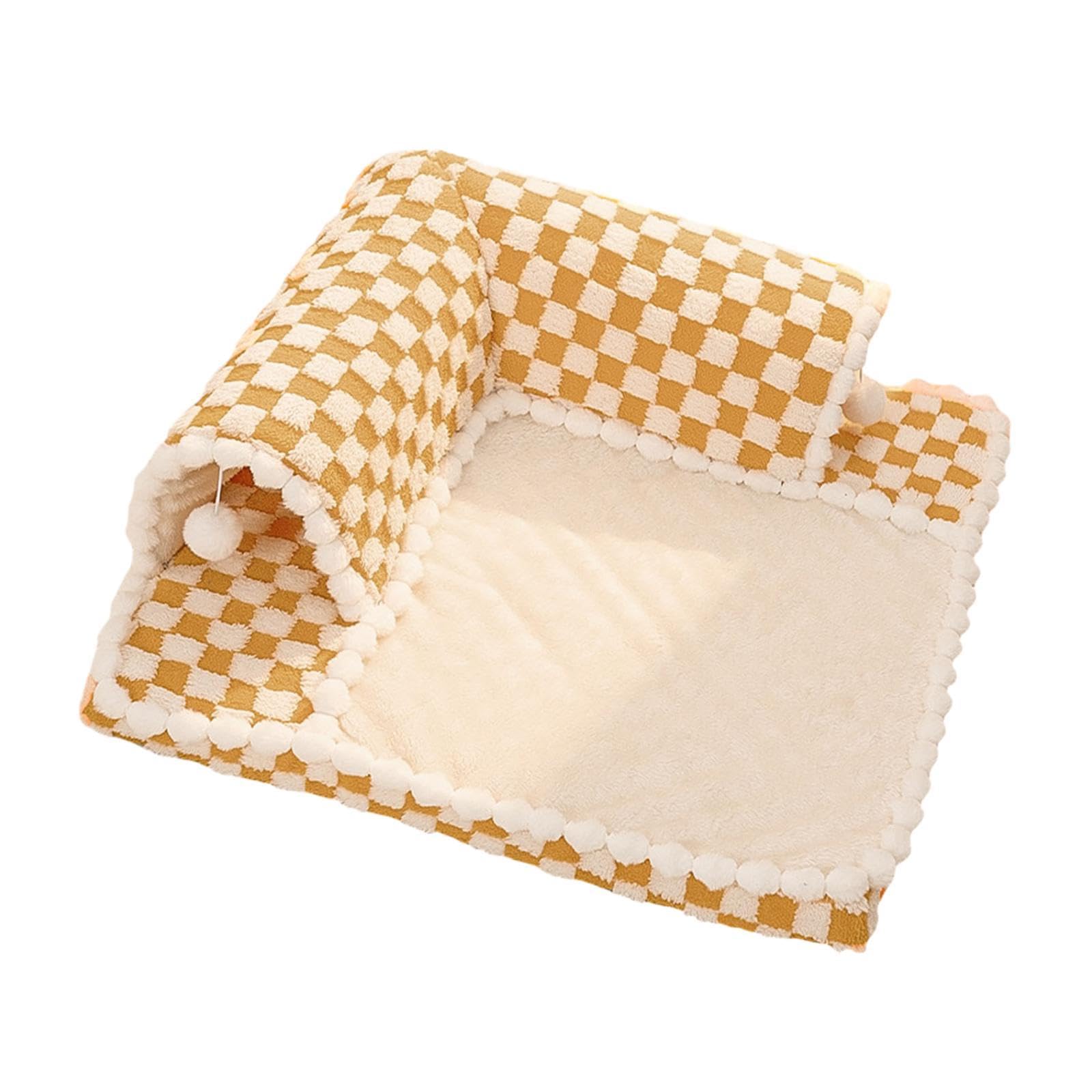 The Style Sutra 2 In 1 Cat Bed Play Tunnel With Ball Play Center For Small Medium Cats Bunny Brown S|Pet Supplies | Cat Supplies