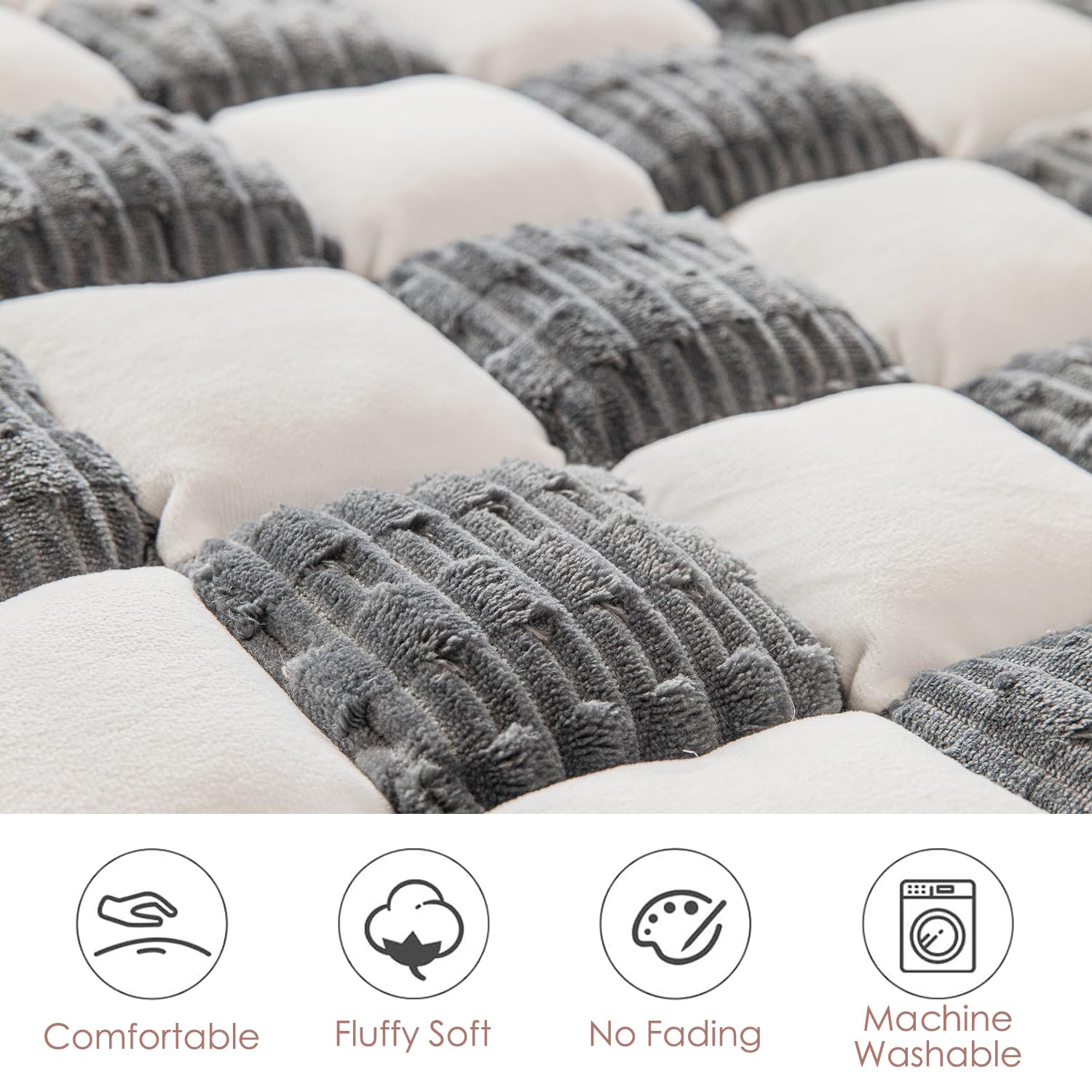 Dog Bed Mat For Car Backseat Extender, Non-Slip Plaid Pet Bed Mat For Car Back Seat Protector Cover, Furry Dog Couch Cover, Flan