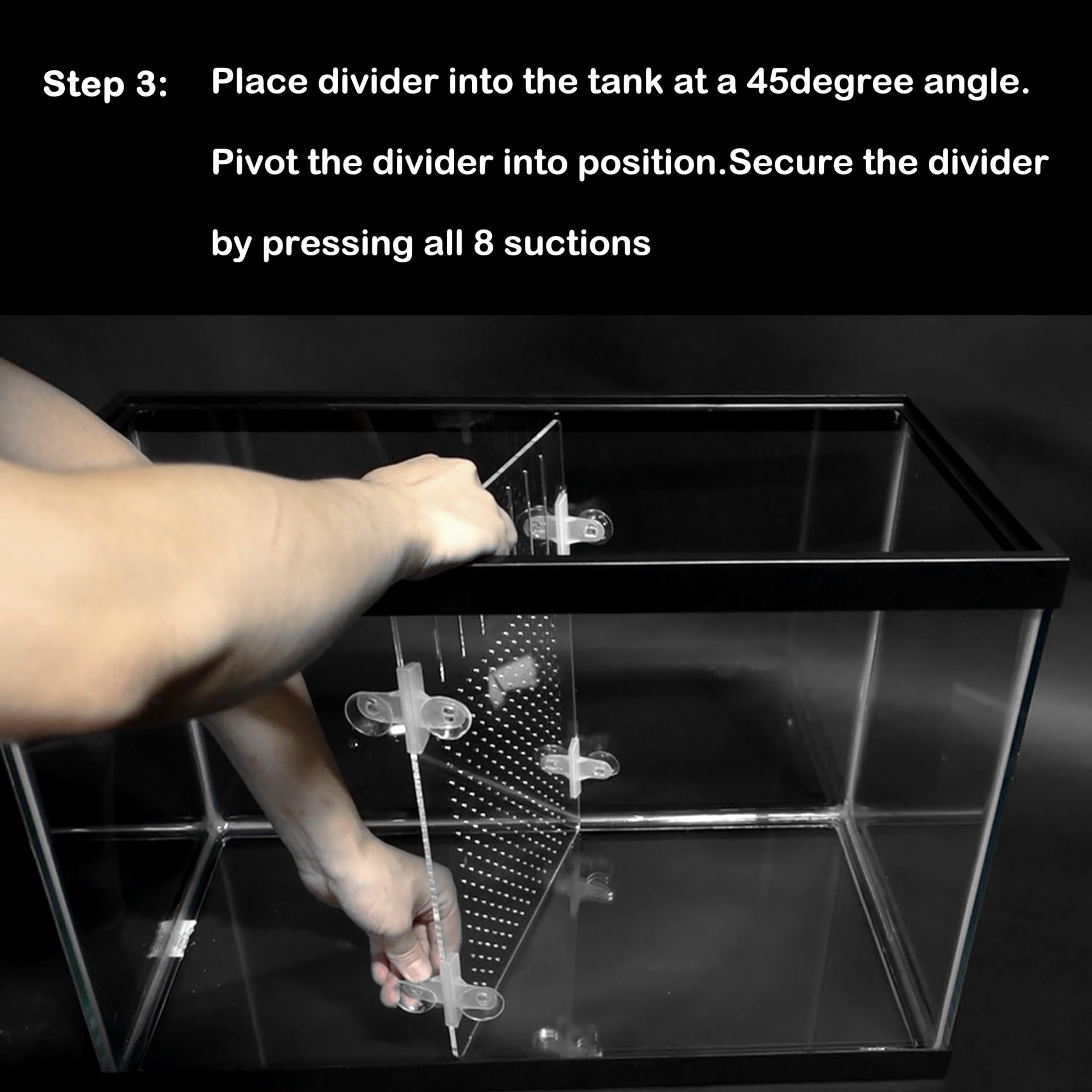 Acrylic Aquarium Divider Kit 5.5/10 / 20L / 20H / 29 / 40B / 55/75 / 125Gal Fish Tank With Suction Cups