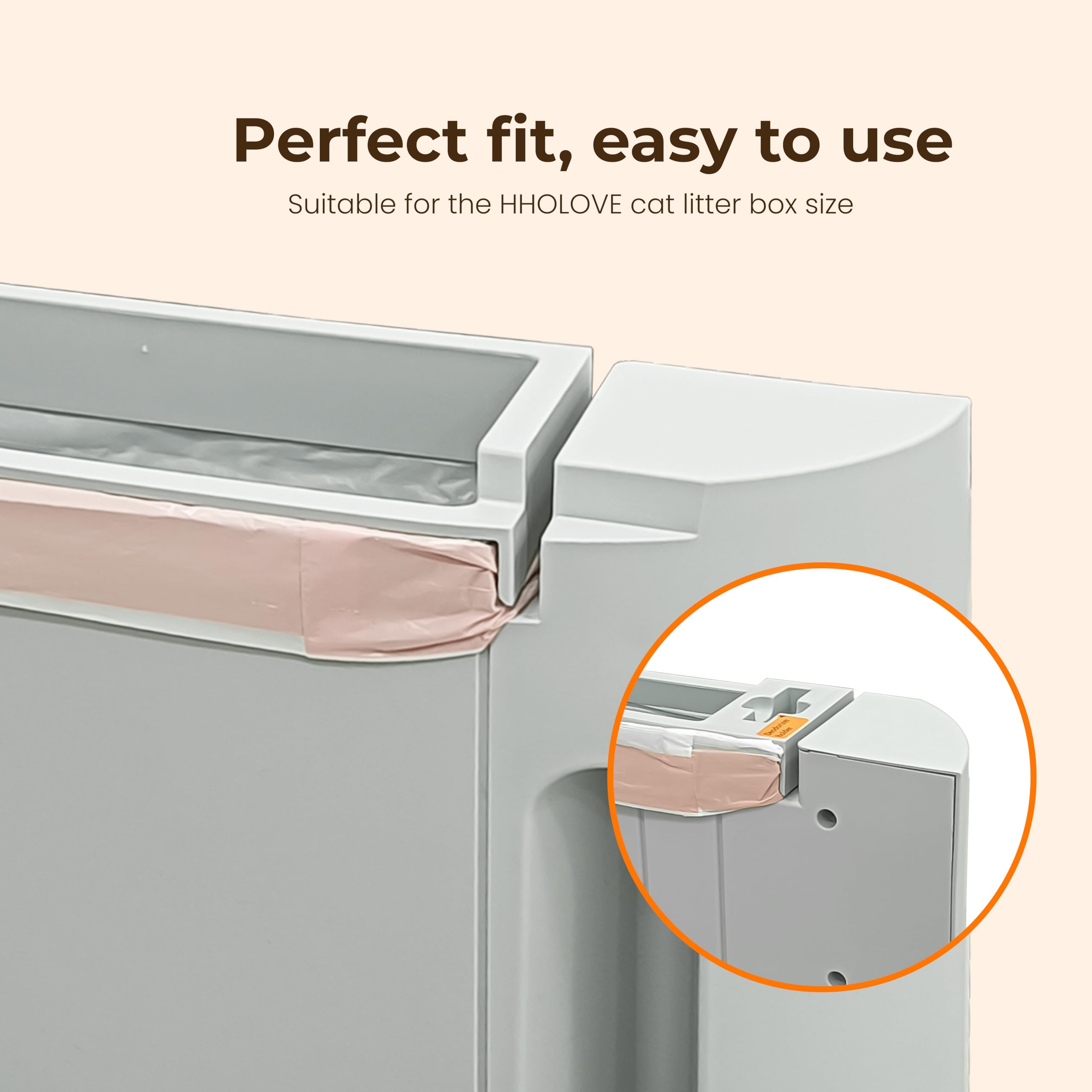 Hholove Self Cleaning Litter Box Liner (60 Count), 60L Automatic Litter Box - Extra Large, No More Scoop, Anti-Pinch For Cats 3-