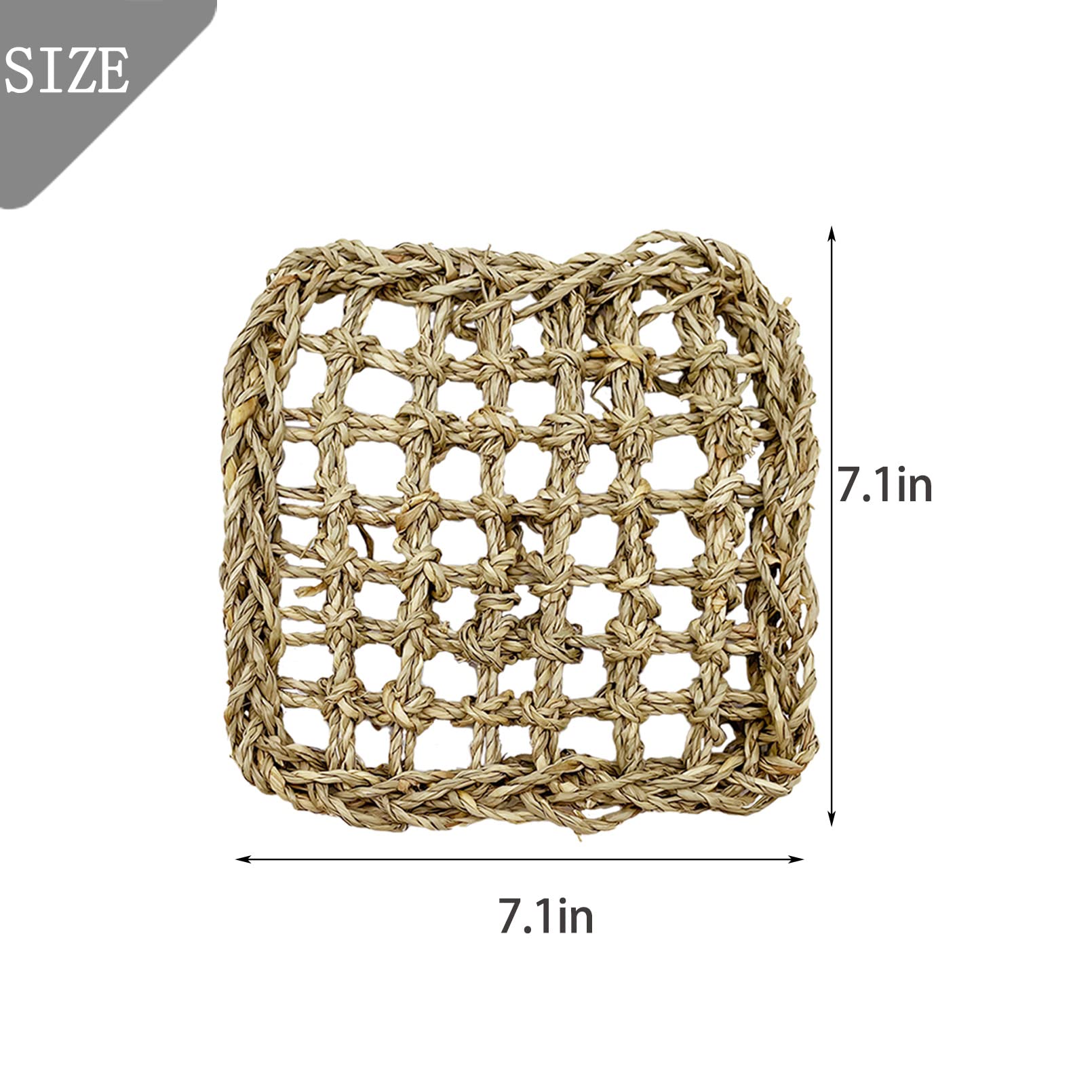 Tfwadmx Bird Seagrass Hammock Tent, 3Pcs 7X7In Seagrass Mat For Birds, Hanging Parrot Toys, Counre House Hut Hideout For Parakeets, Lovebirds, Budgies, Cockatiels