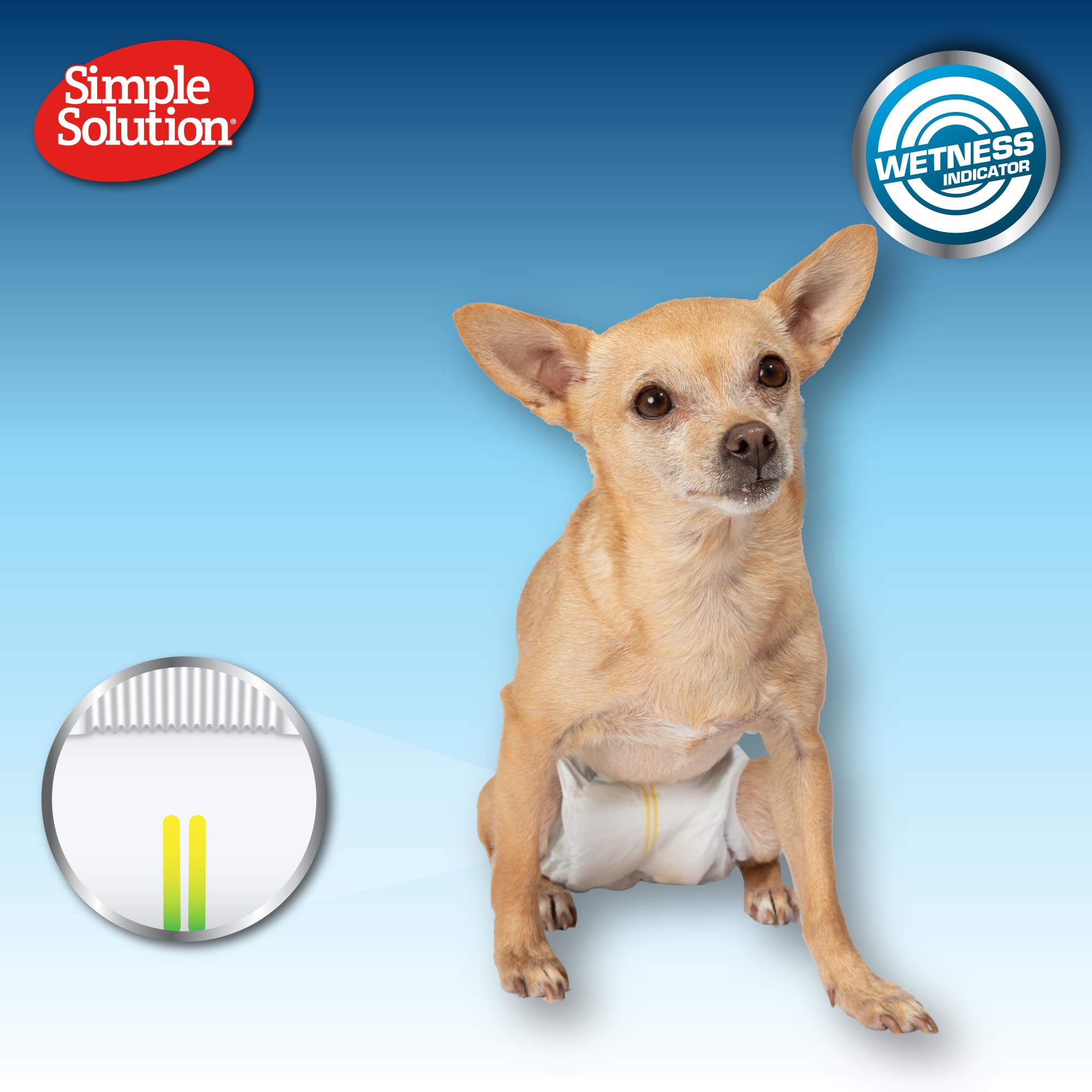 Simple Solution Disposable Dog Diapers for Male Dogs - Male Wraps with Super Absorbent Leak-Proof Fit - Excitable Urination, Inc